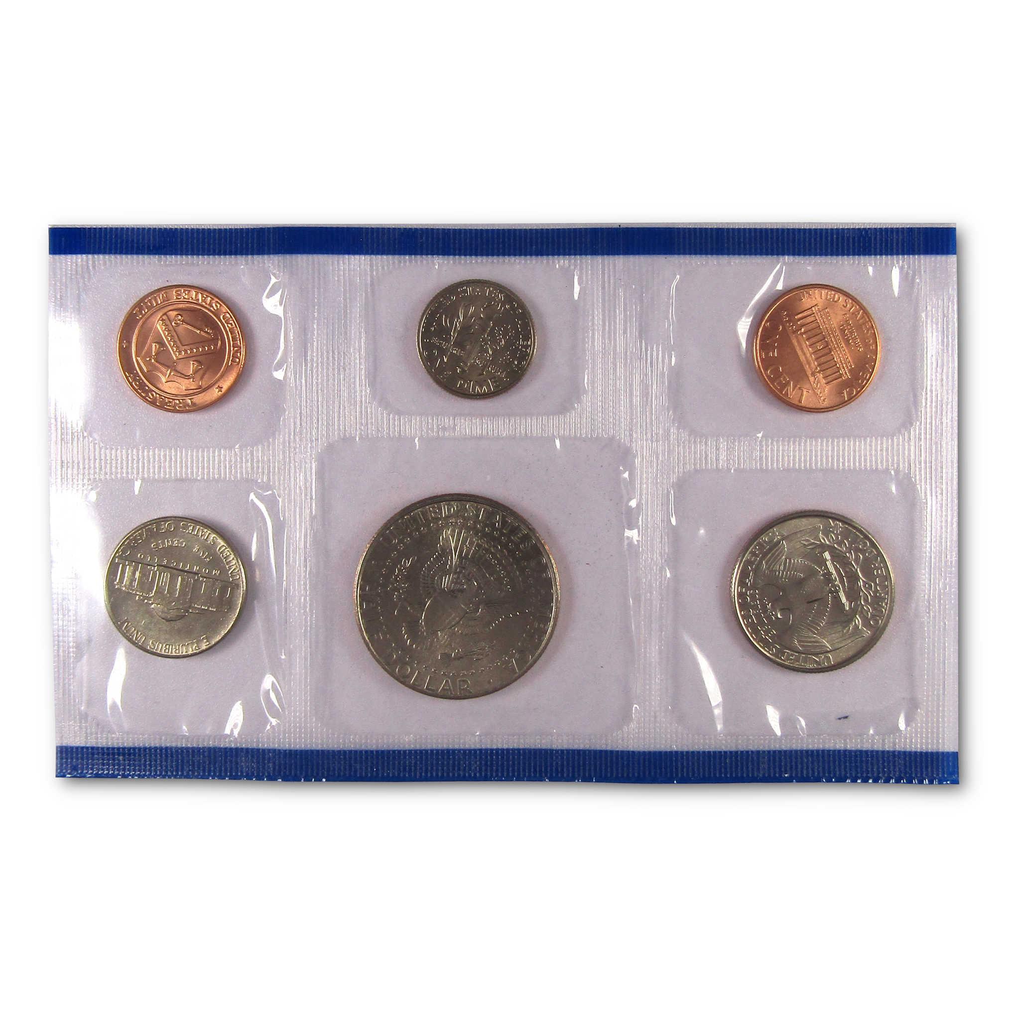United States uncirculated coin set in sealed plastic holder, collectible coins display