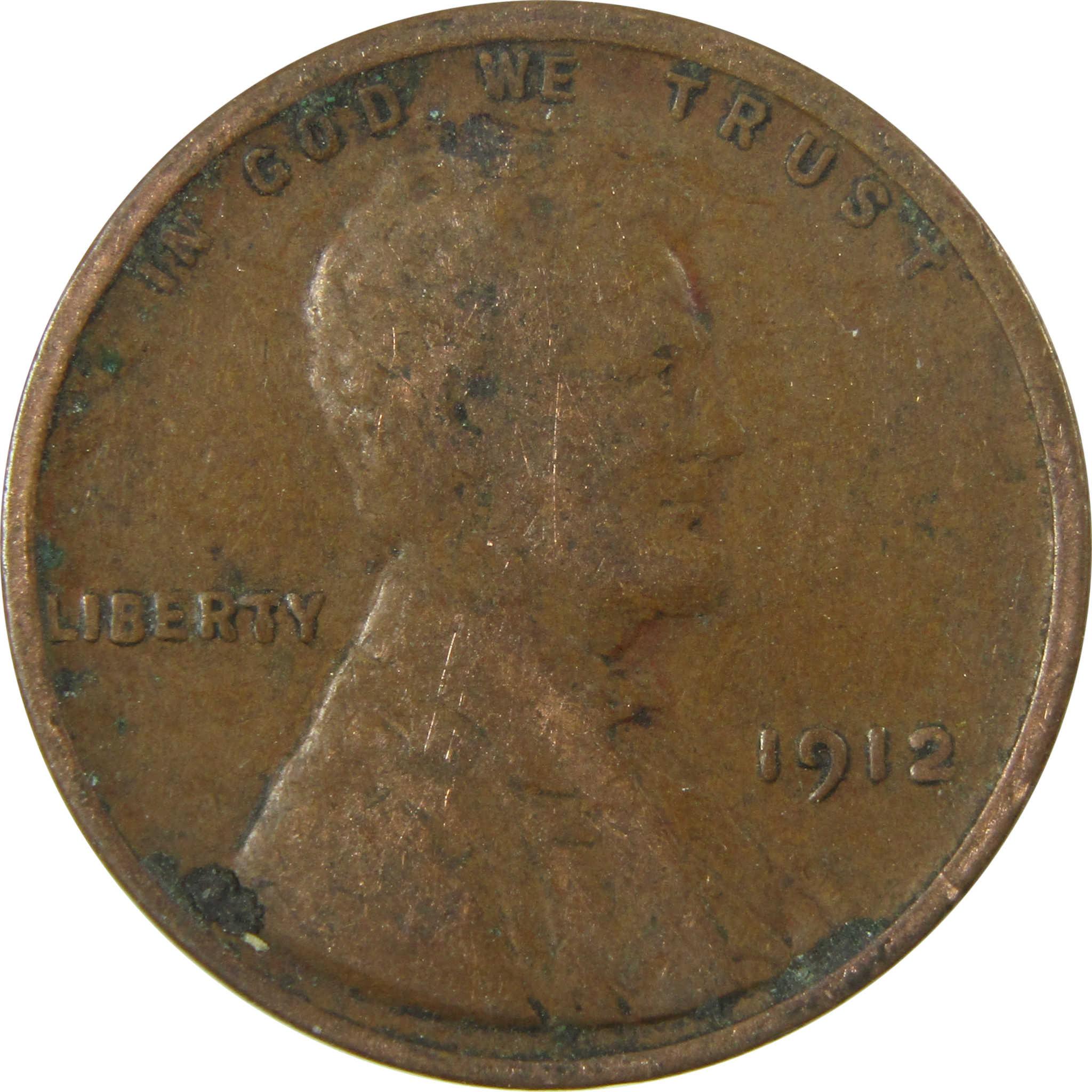 1912 Lincoln Wheat Cent G Good Penny 1c Coin SKU:I26698