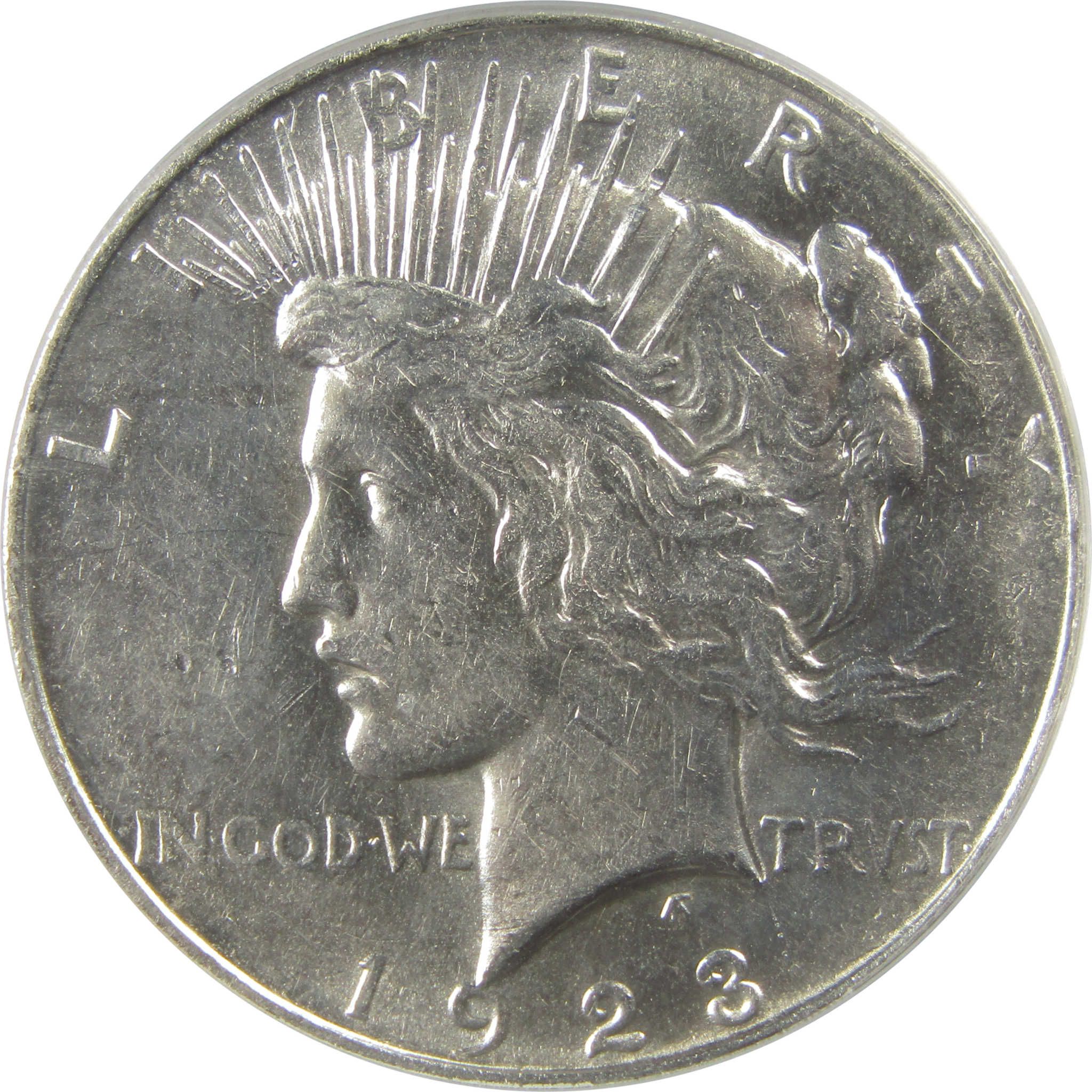 1923 D Peace Dollar AU 50 Details ANACS Silver $1 Coin SKU:I22368