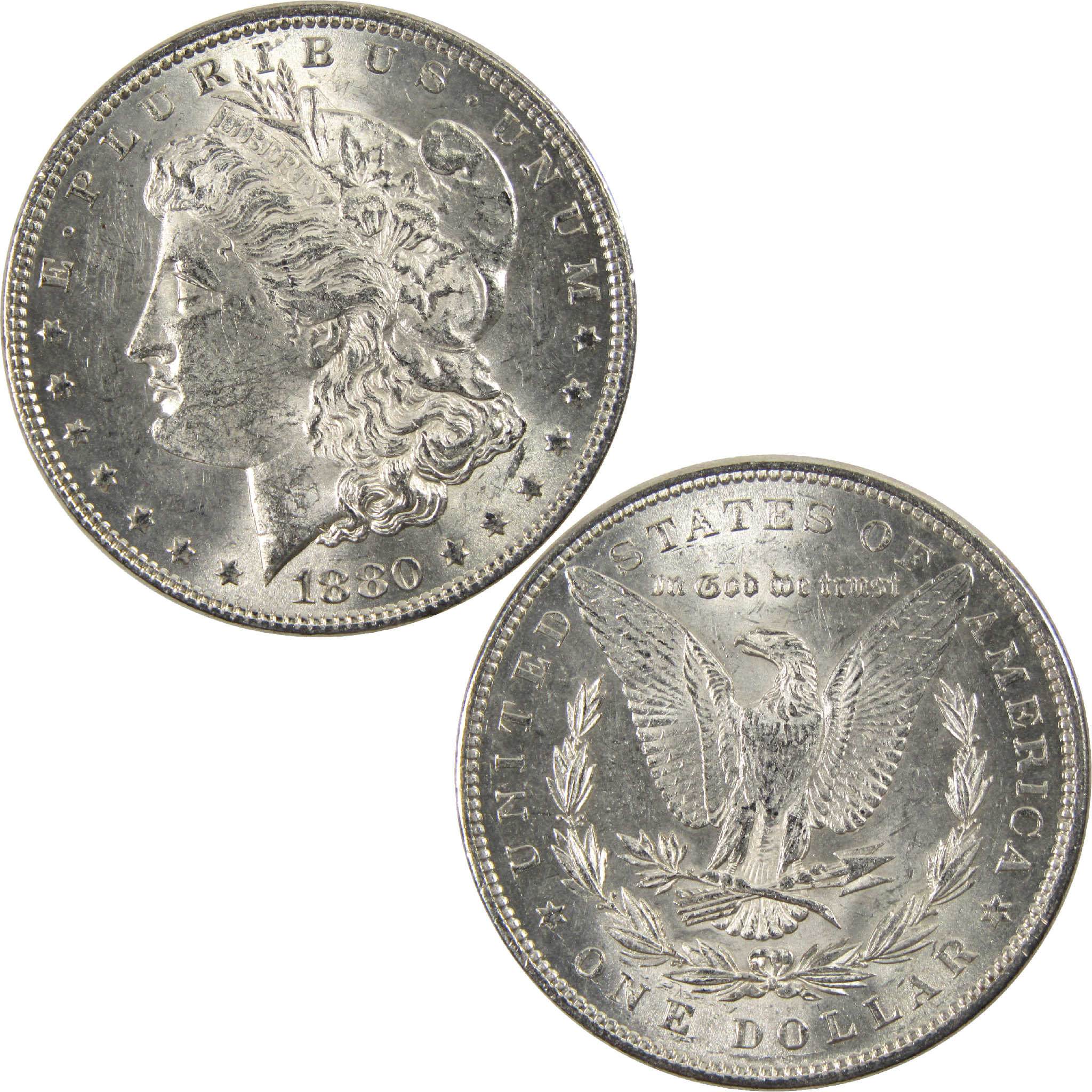 1880 Morgan Dollar CH AU Choice About Uncirculated Silver $1 Coin - Morgan coin - Morgan silver dollar - Morgan silver dollar for sale - Profile Coins & Collectibles