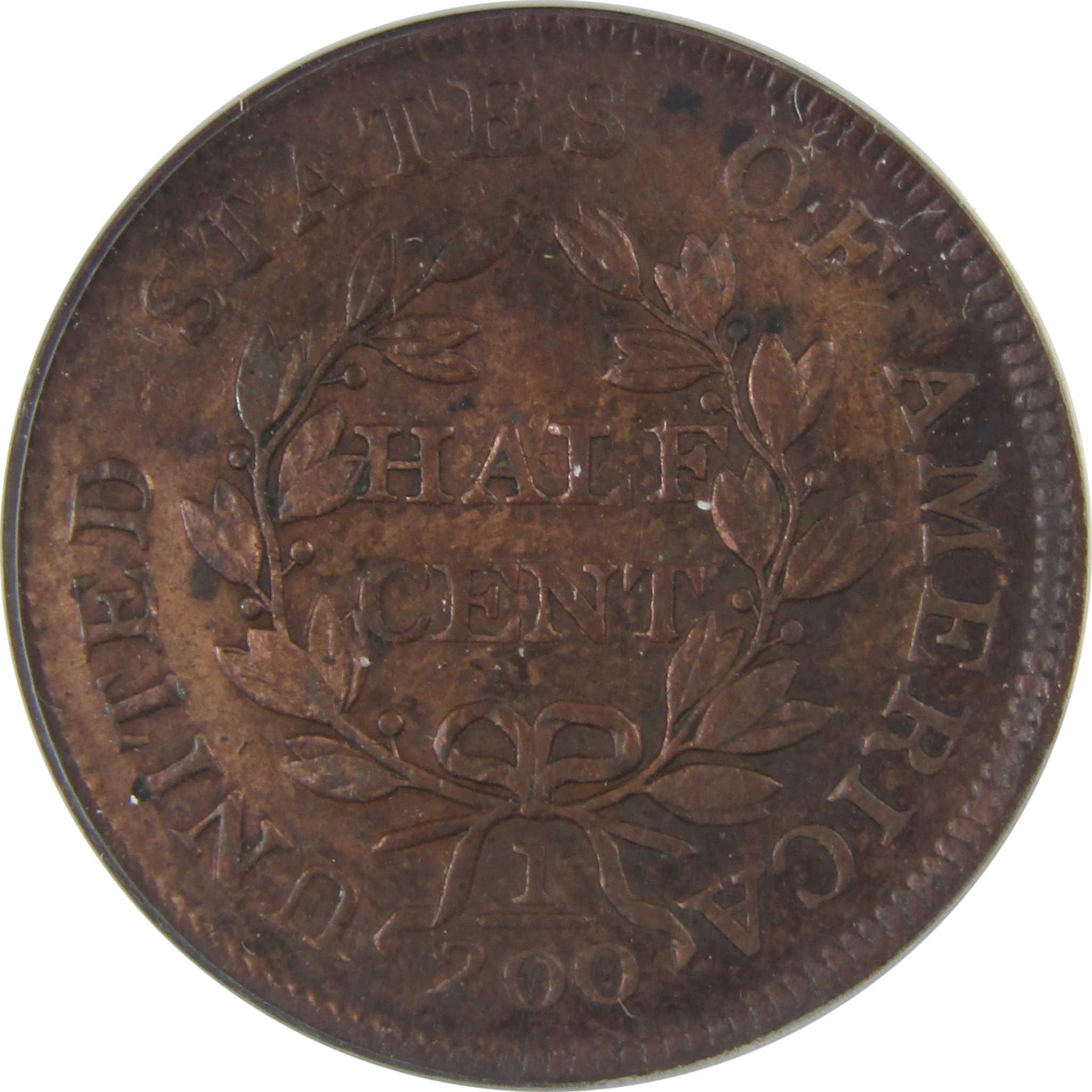 1804 Spiked Chin Draped Bust Half Cent VF 30 Details ANACS SKU:CPC1129