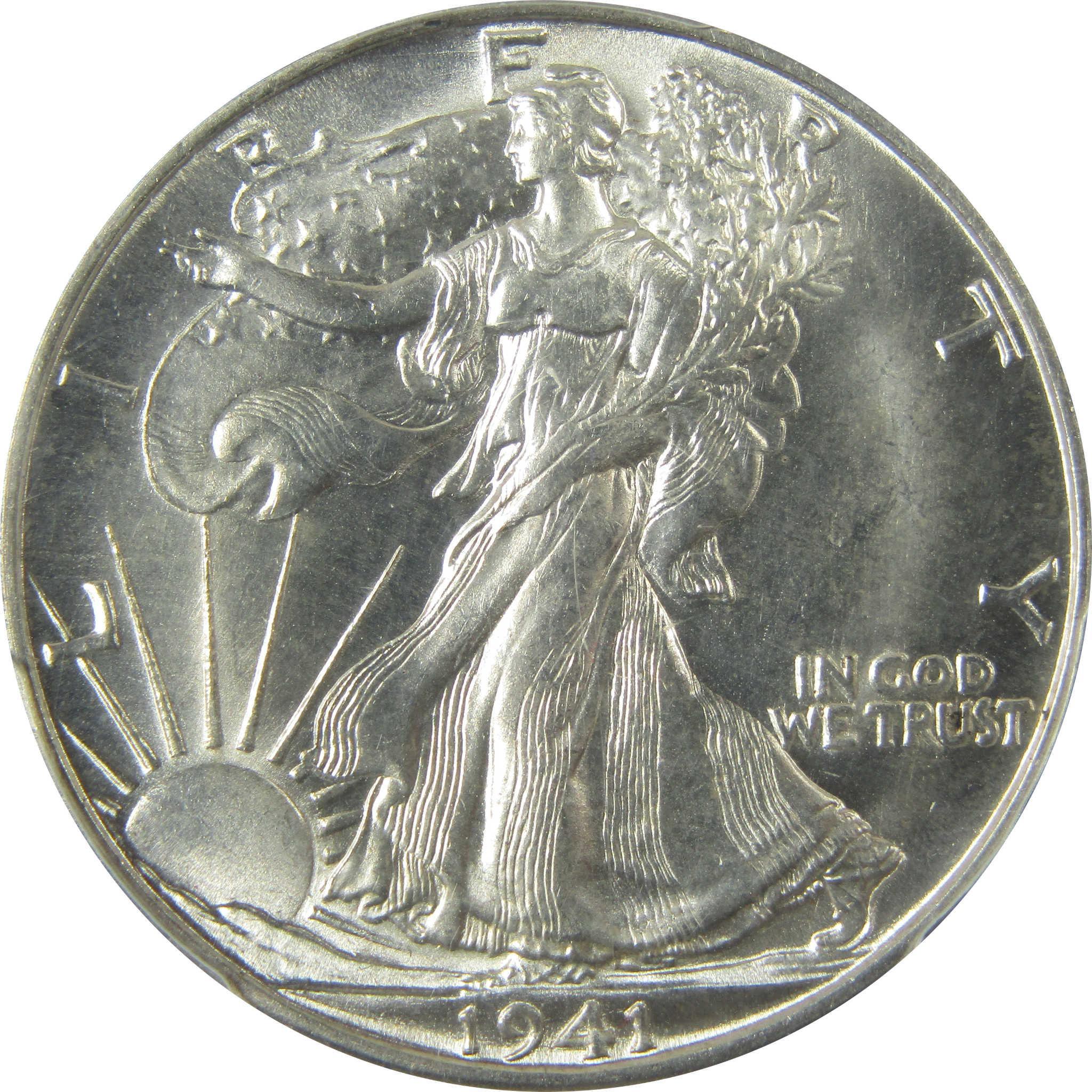 1941 D Liberty Walking Silver 50cMS 66 PCGS Uncirculated SKU:CP1419