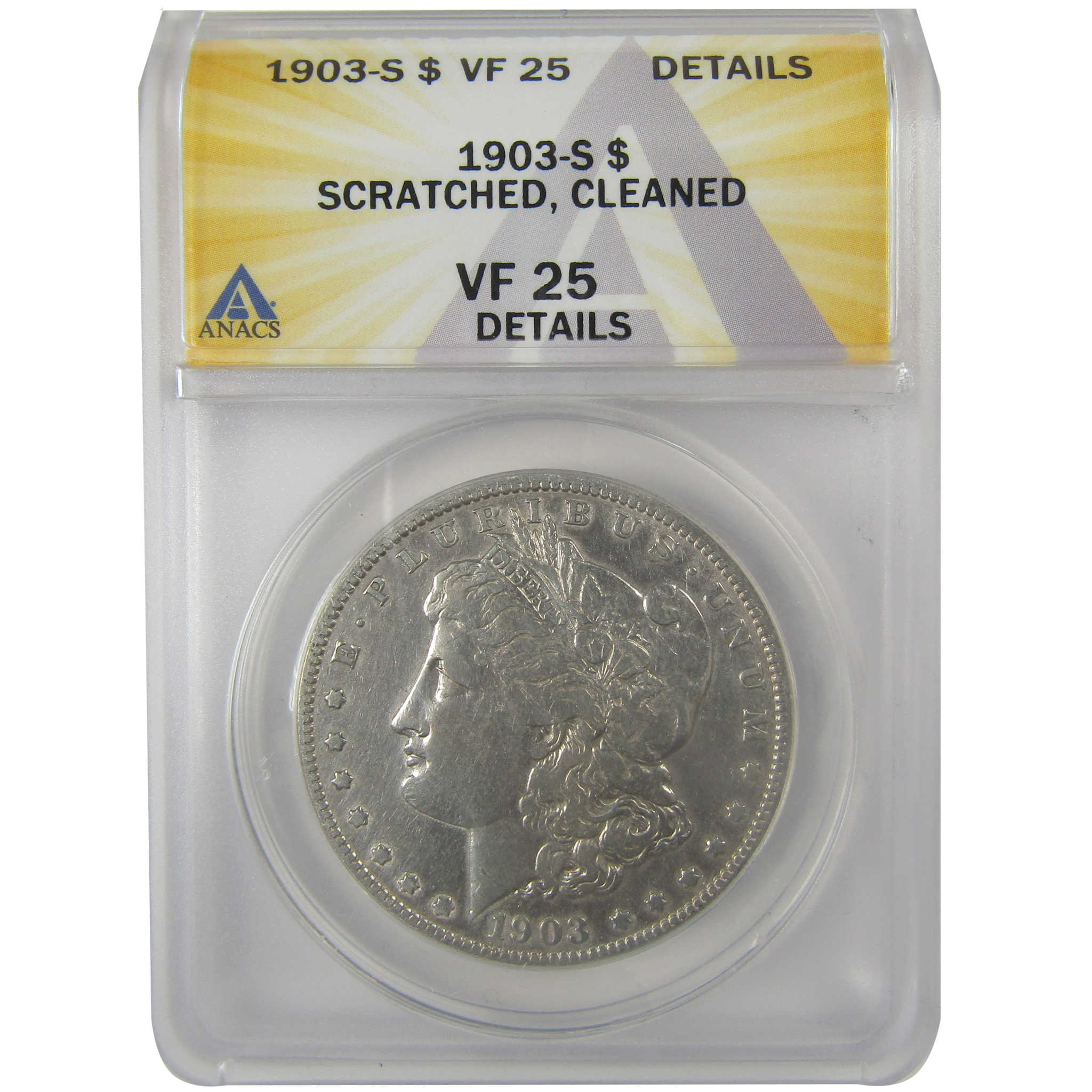 1903 S Morgan Dollar VF 25 Details ANACS Silver $1 Coin SKU:I21734 - Morgan coin - Morgan silver dollar - Morgan silver dollar for sale - Profile Coins & Collectibles