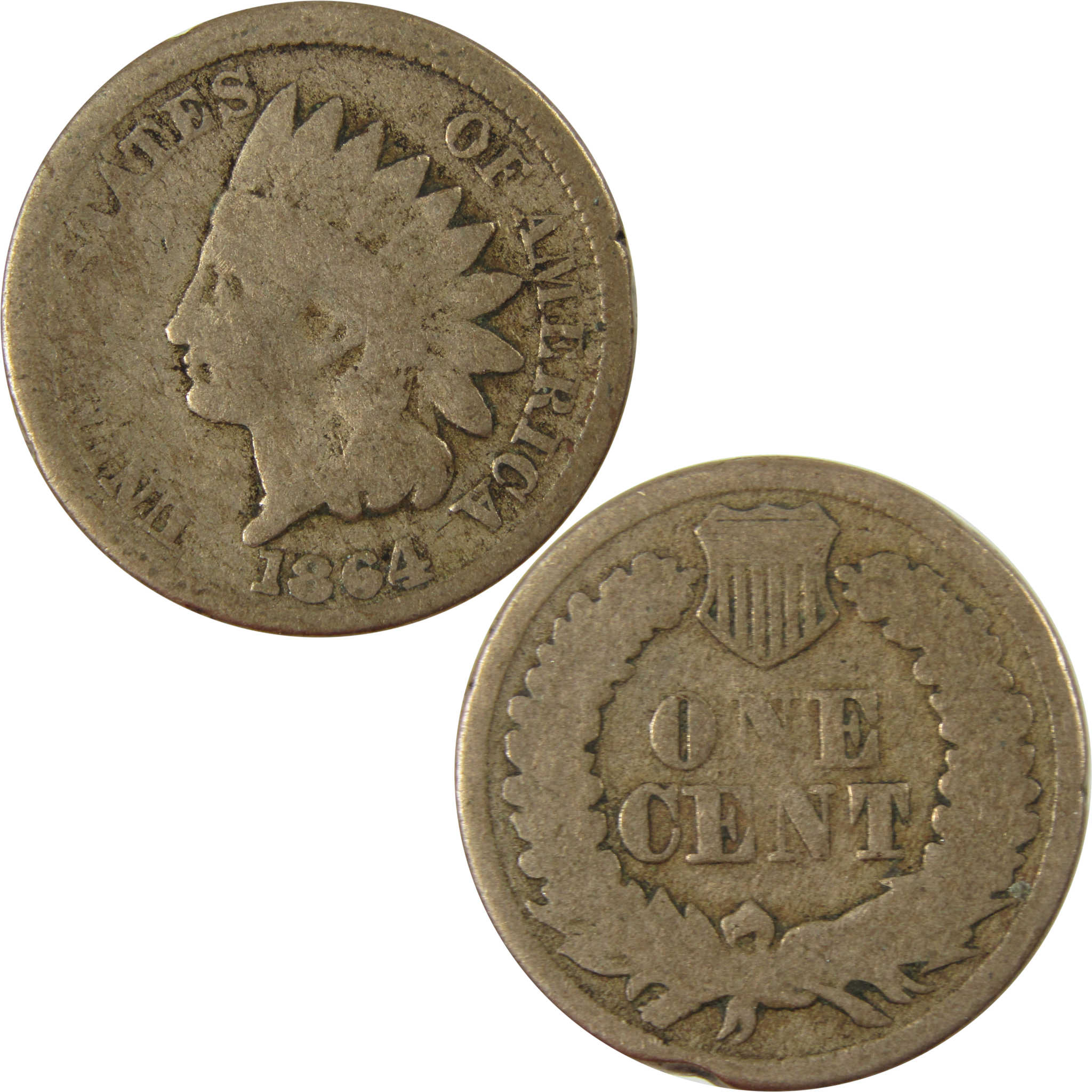 1864 Indian Head Copper-Nickel Cent G Good Details Penny SKU:CP1219