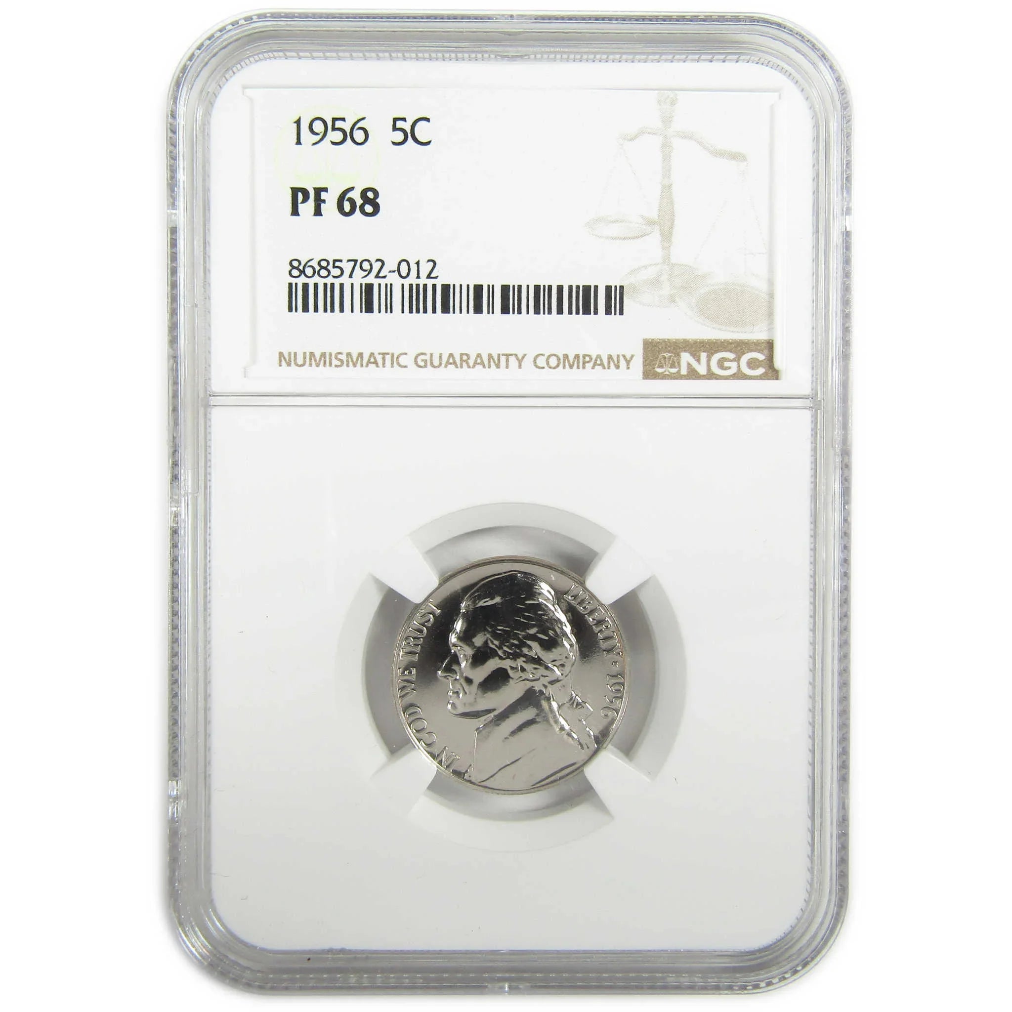 1956 Jefferson Nickel PF 68 NGC Proof 5c Coin Collectible SKU:I27370