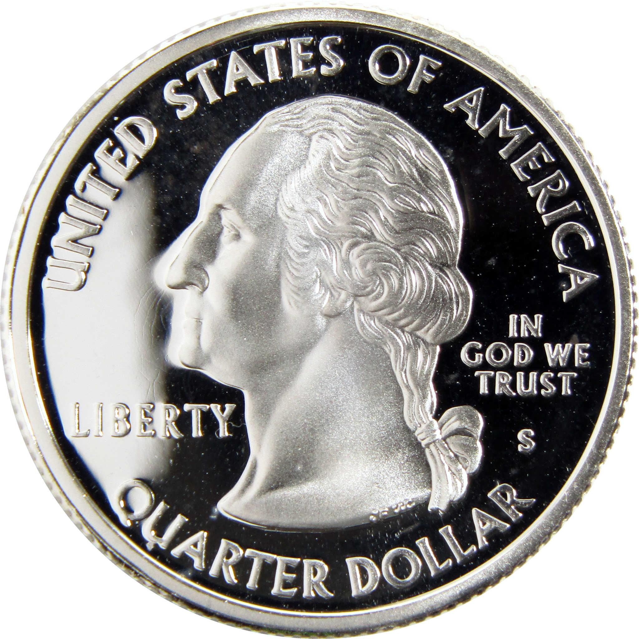 Proof United States quarter dollar coin featuring Washington profile and mirror finish