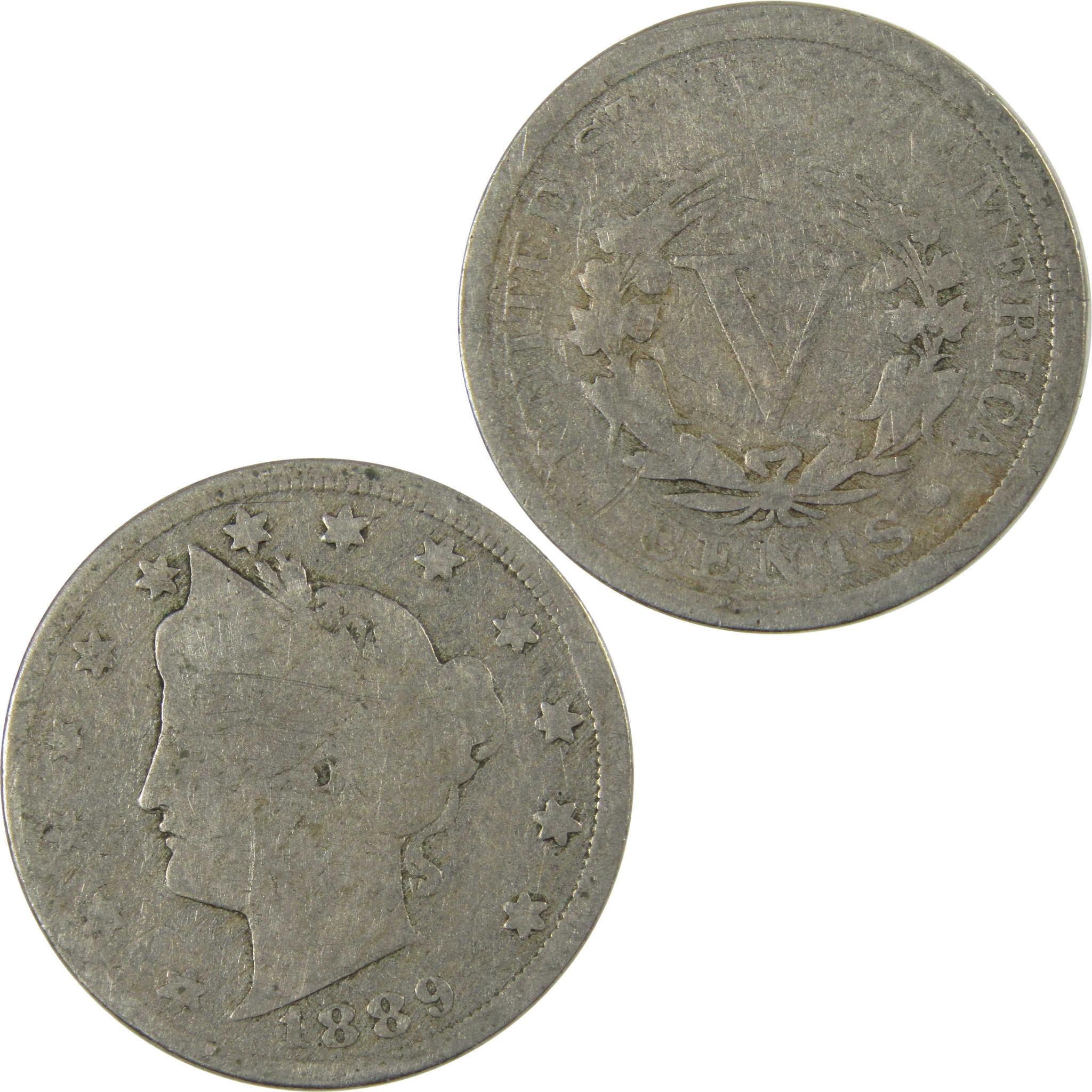 1889 Liberty Head V Nickel AG About Good 5c Coin SKU:I27227