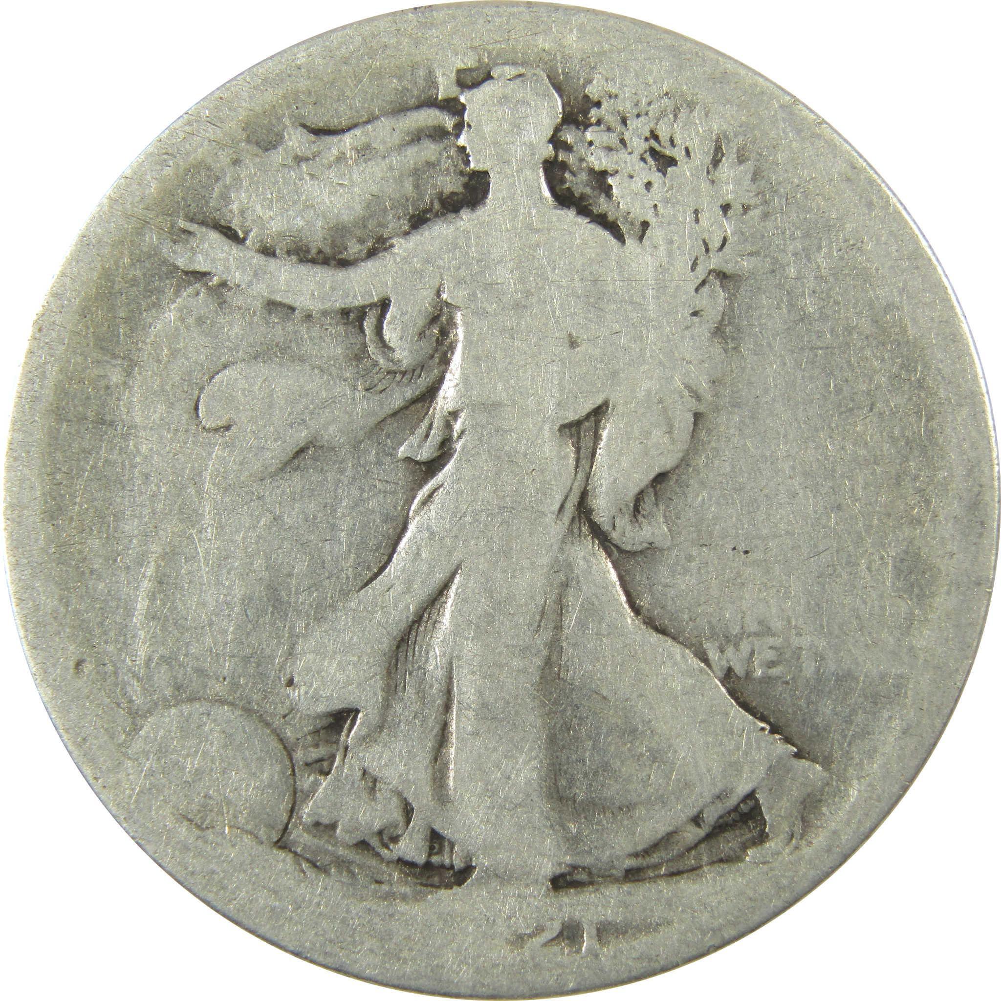 1921 S Liberty Walking Silver 50c AG About Good Details SKU:CP1433