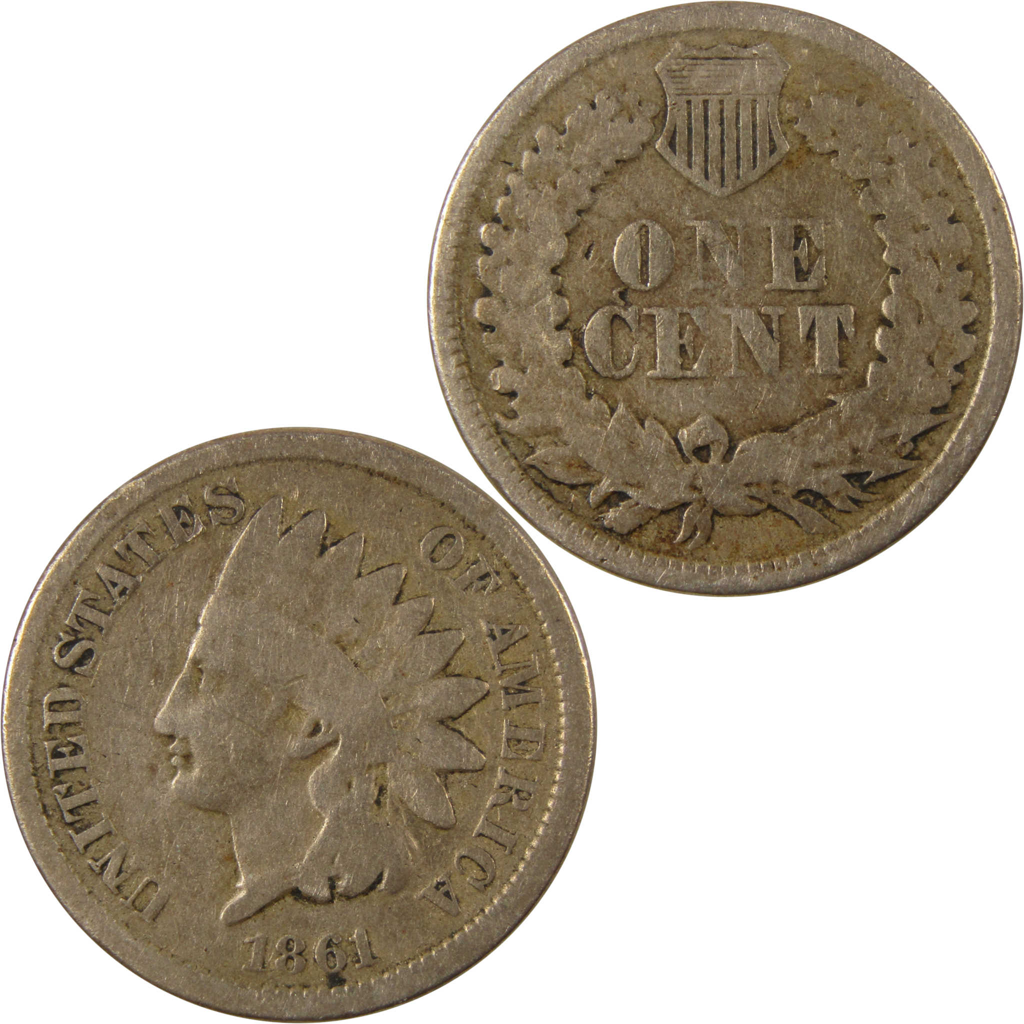 1861 Indian Head Cent G Good Details Penny 1c Coin SKU:CP1203