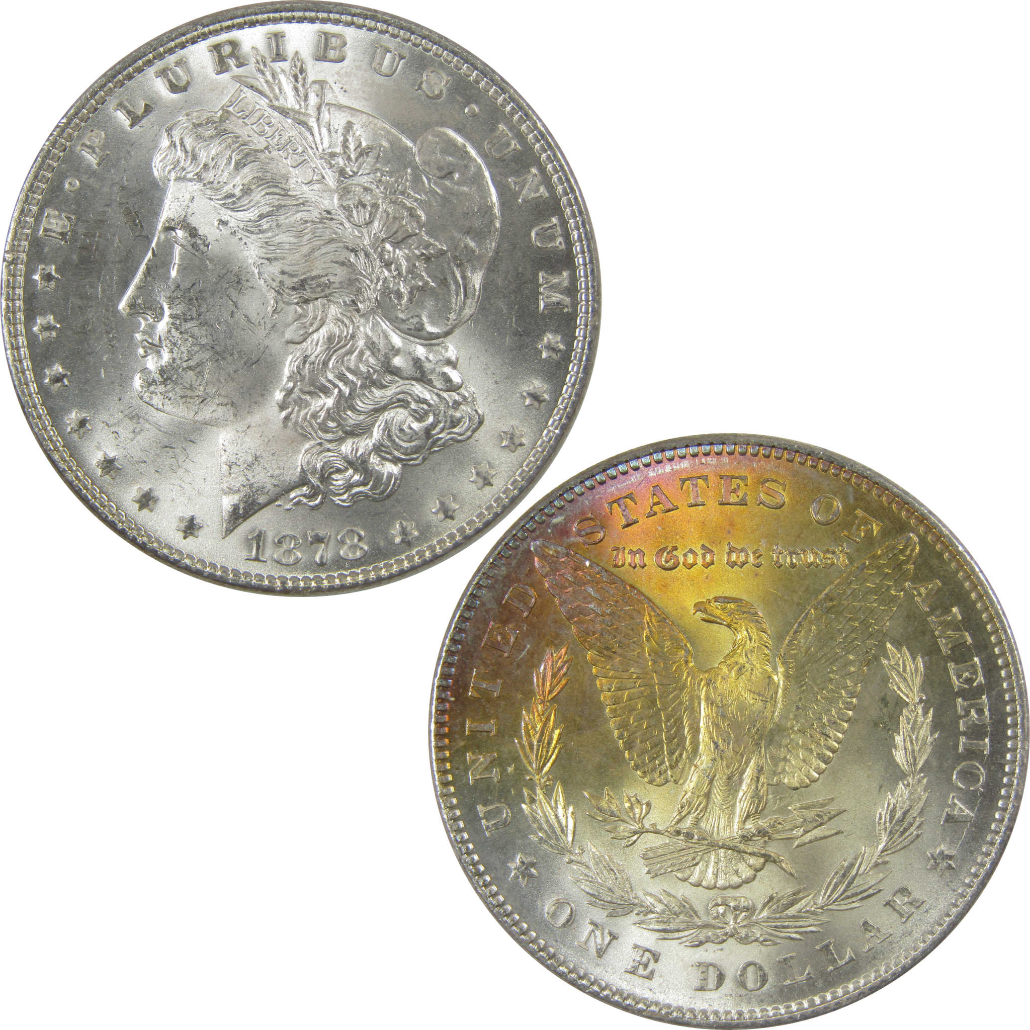 1878 7TF Rev 78 Morgan Silver $1 Uncirculated Toned SKU:I23576