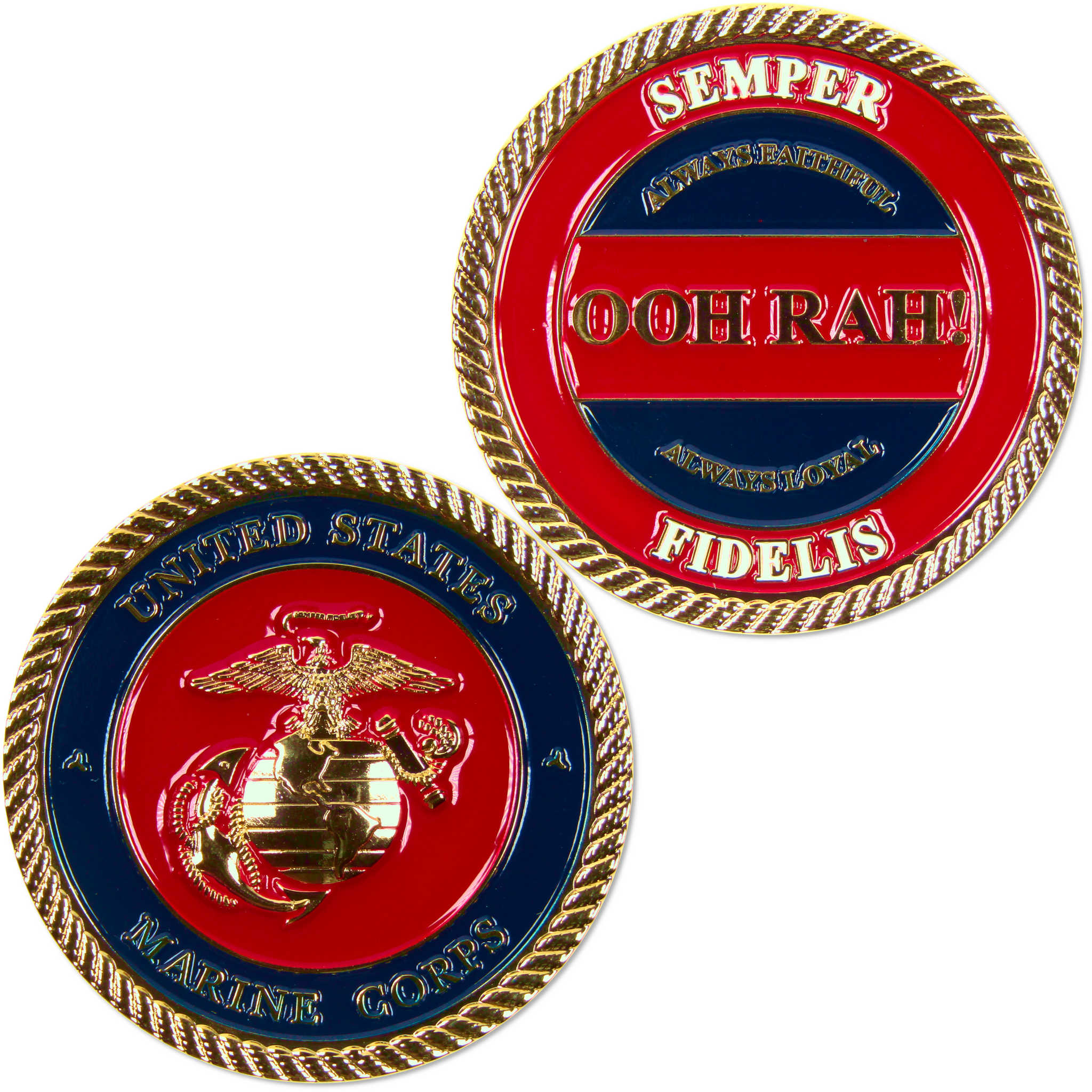 United States Marine Corps Challenge Coin Brass Collectible Enameled Coloring
