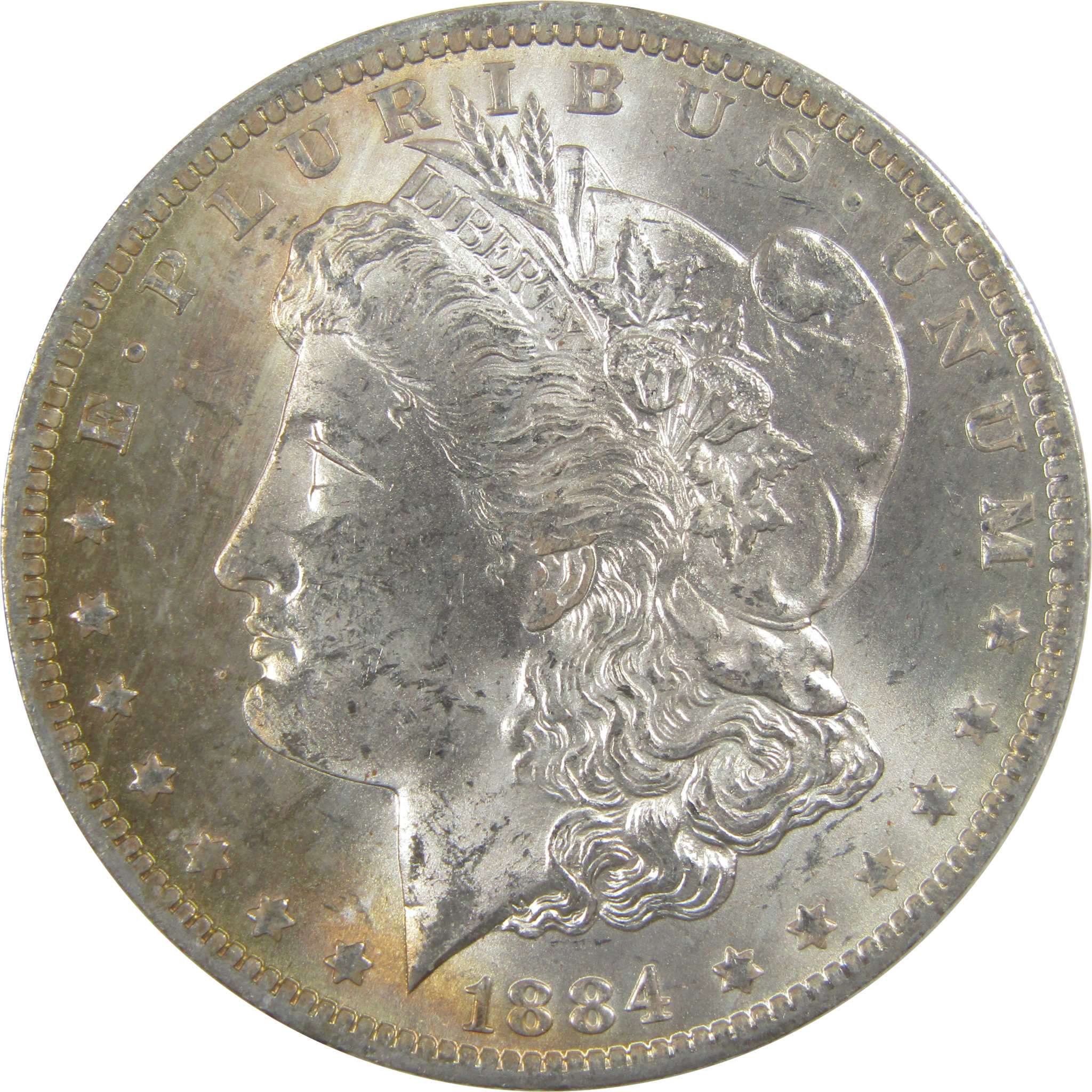 1884 O Morgan Dollar Uncirculated Silver $1 Coin Toned SKU:I20719