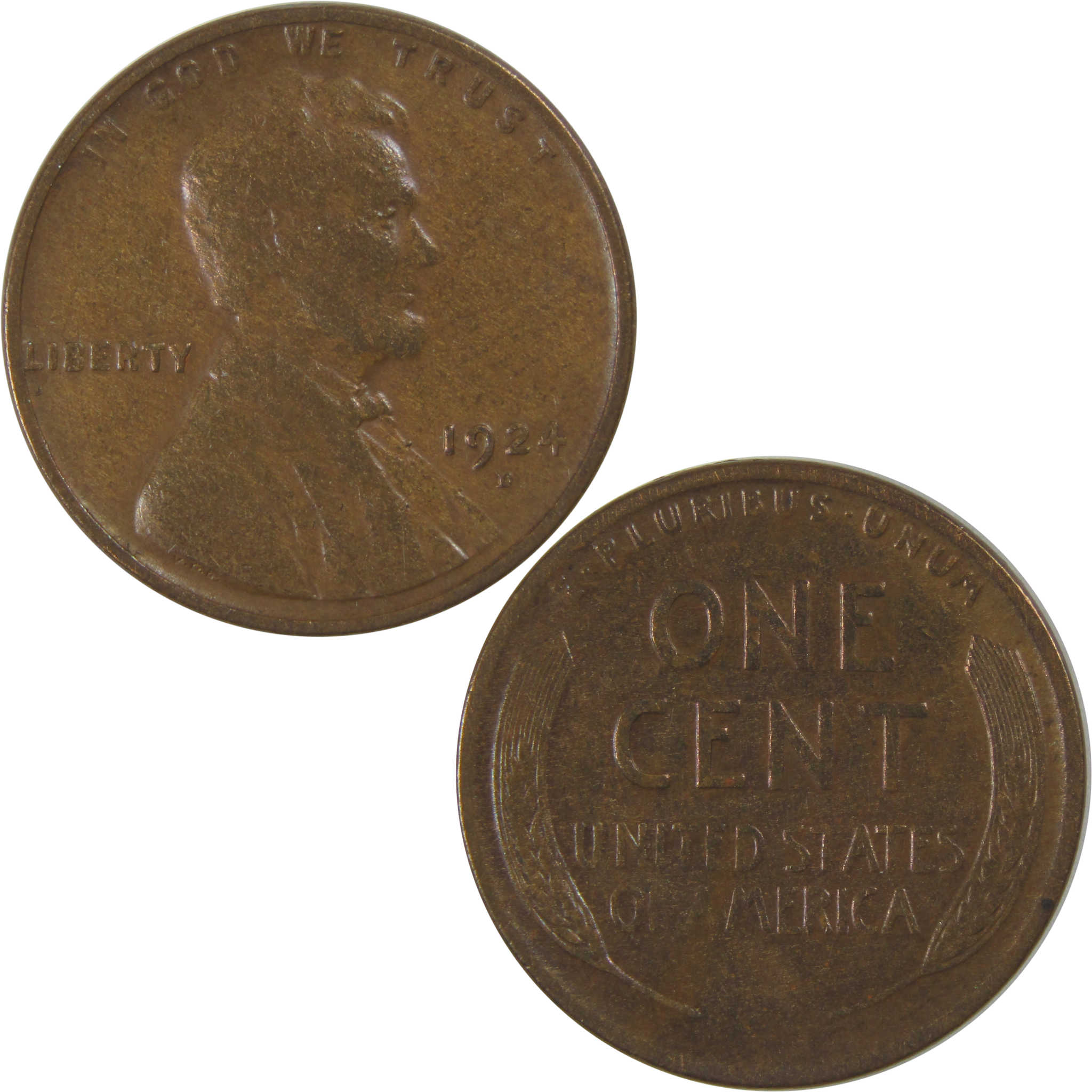 1924 D Lincoln Wheat Cent F Fine Details Penny 1c Coin SKU:I23753