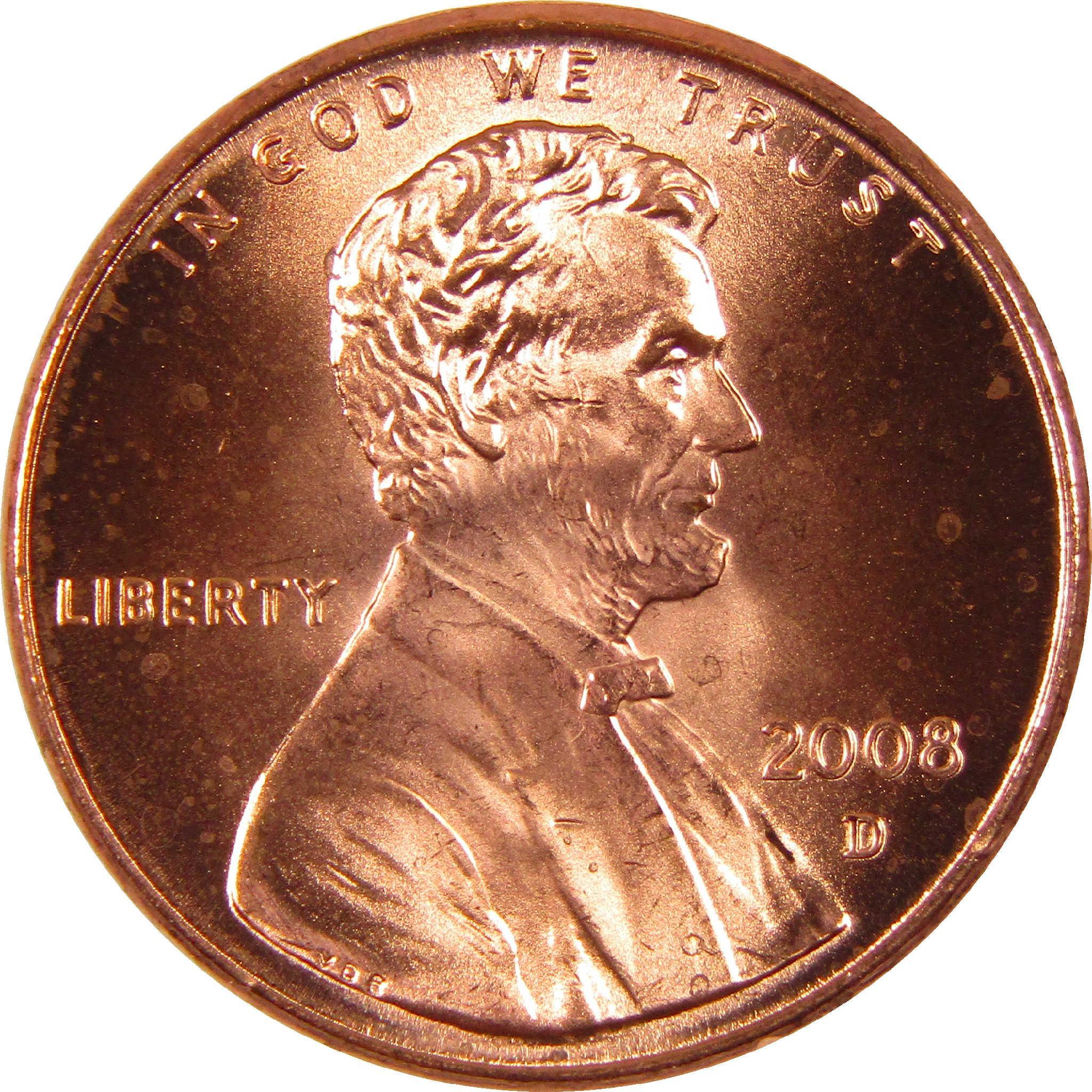 2008 D Lincoln penny collectible coin with Lincoln portrait and Liberty inscription
