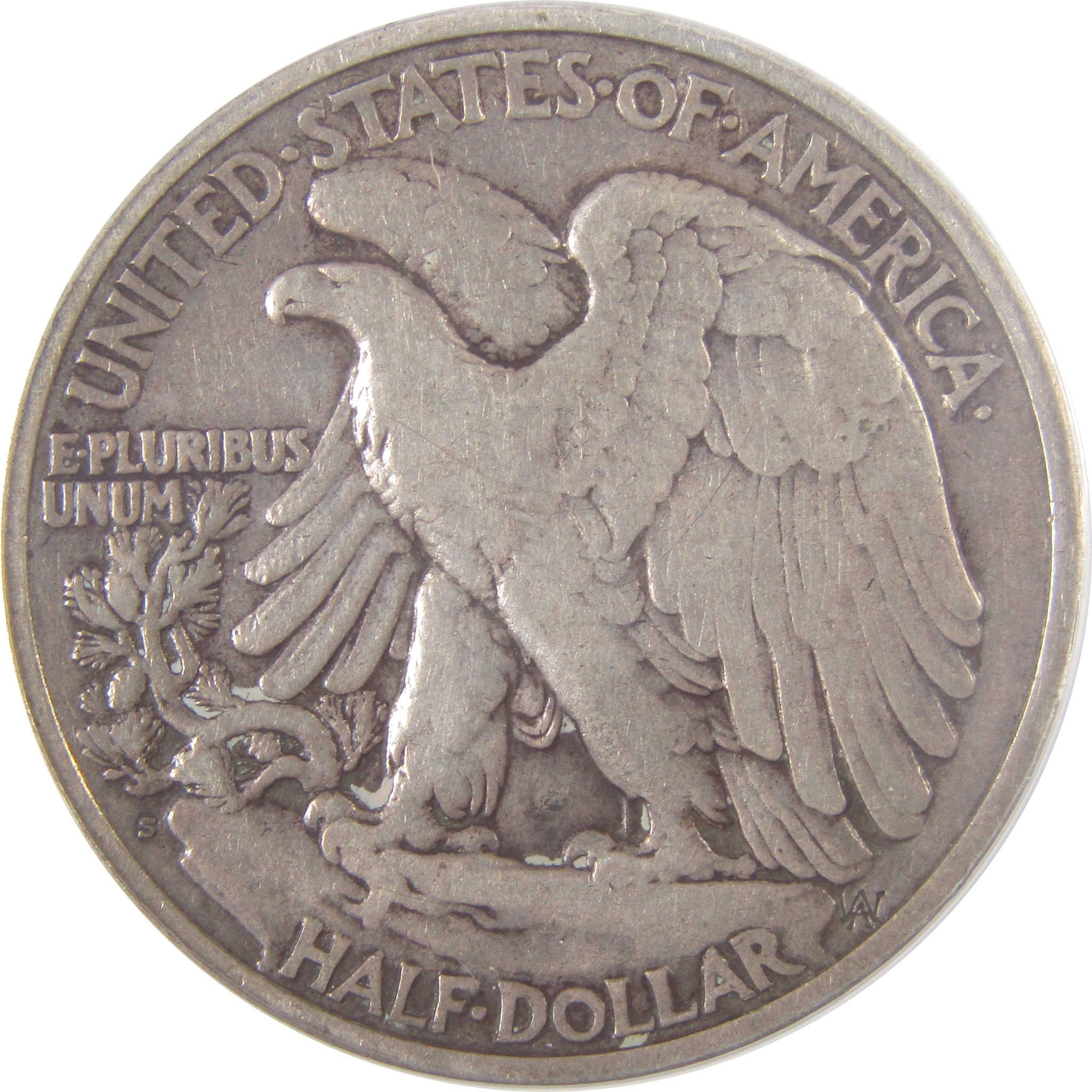 1921 S Liberty Walking Half Dollar VF 20 ANACS Silver 50c SKU:I17438