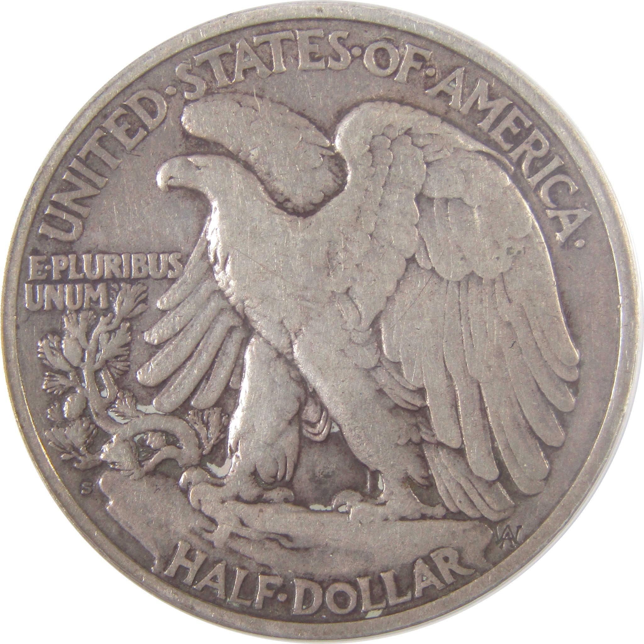 1921 S Liberty Walking Half Dollar VF 20 ANACS Silver 50c SKU:I17438