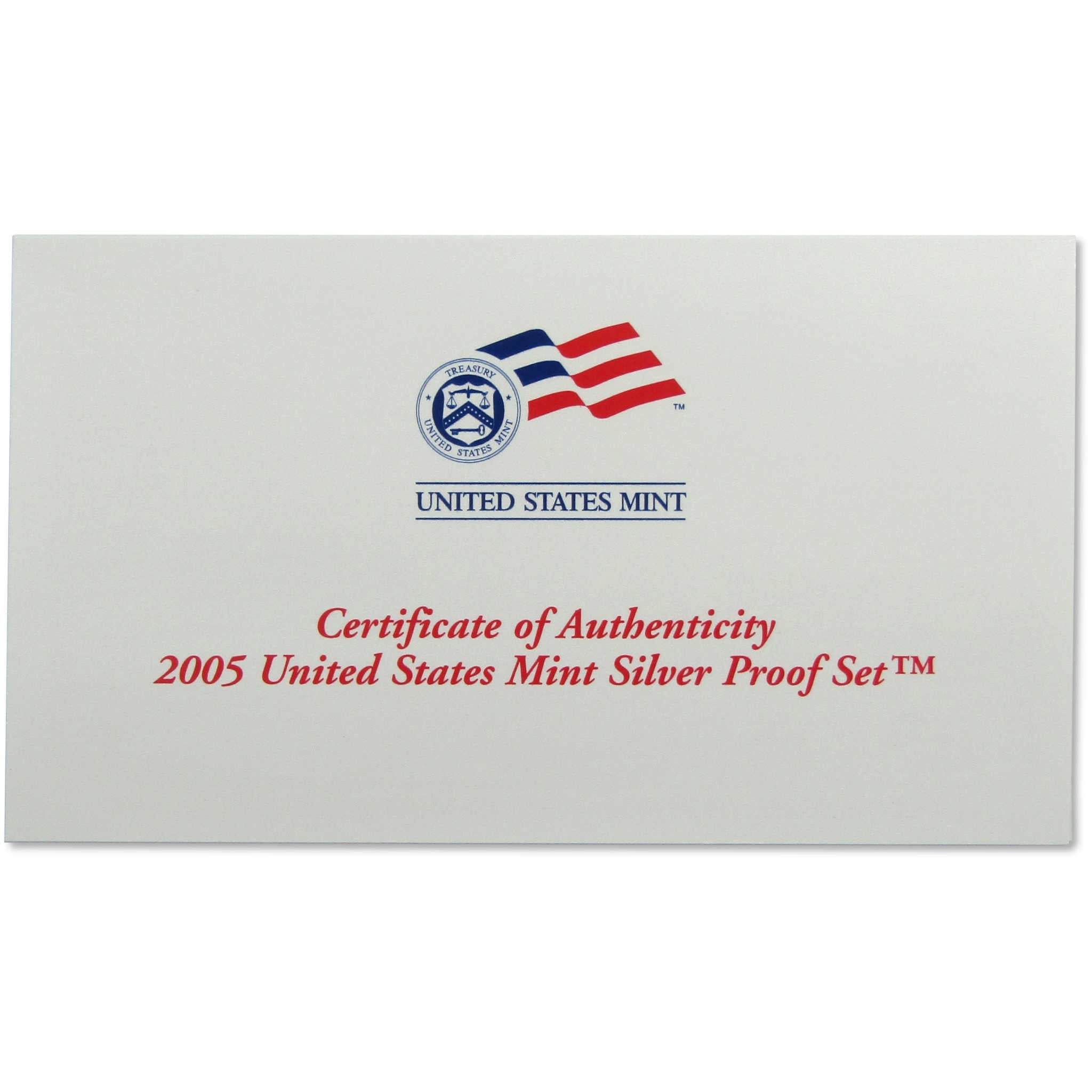 2005 Silver Proof Set U.S. Mint Original Government Packaging OGP COA