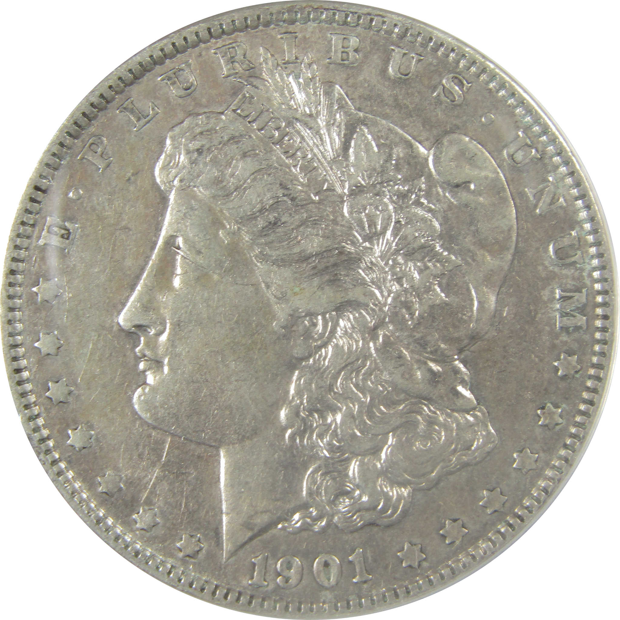 1901 Morgan Dollar AU 50 Details ANACS Silver $1 Coin SKU:I21266 - Morgan coin - Morgan silver dollar - Morgan silver dollar for sale - Profile Coins & Collectibles