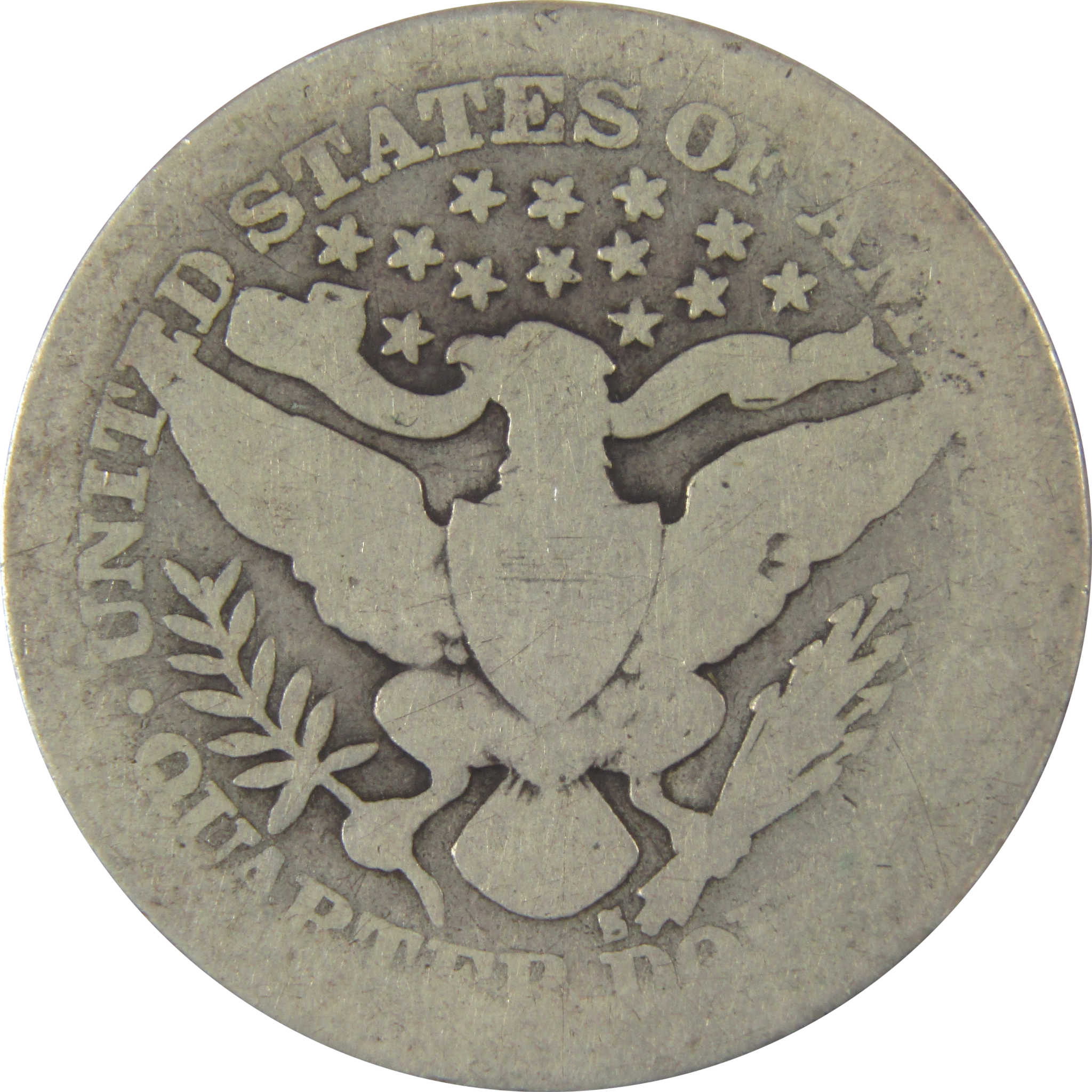 1897 S Barber Quarter AG About Good Silver 25c Coin SKU:I19767