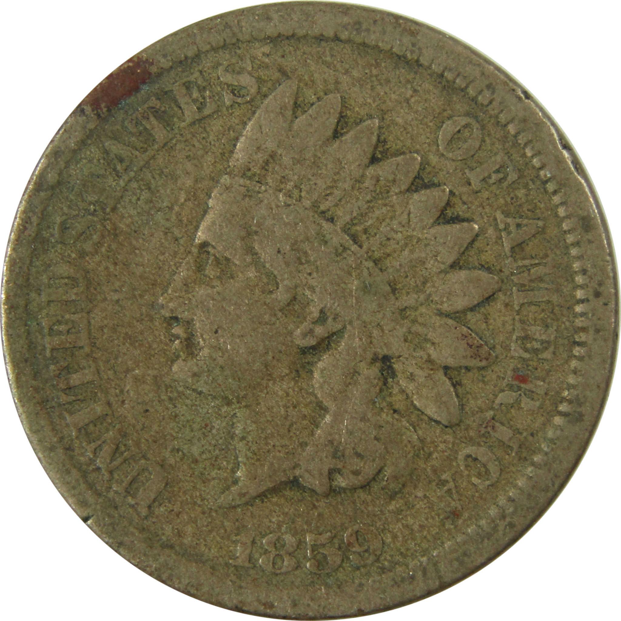1859 Indian Head Cent AG About Good Penny 1c Coin SKU:CP1313