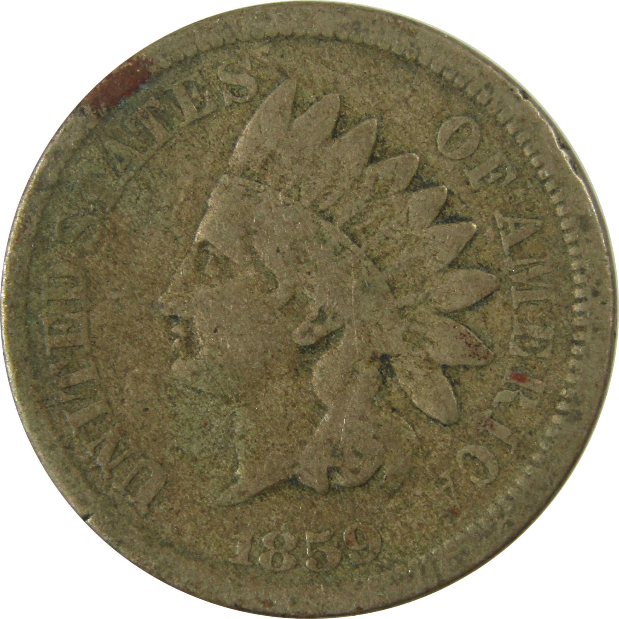 1859 Indian Head Cent AG About Good Penny 1c Coin SKU:CP1313