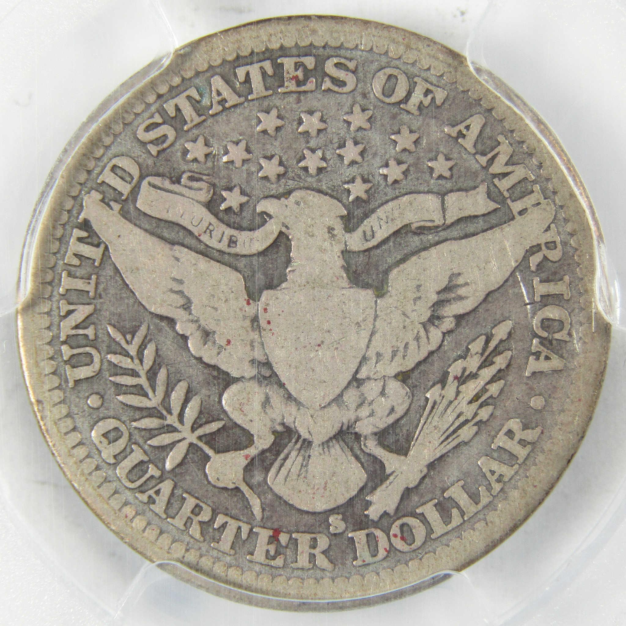 1915 S Barber Silver Quarter VG 8 PCGS 25c Coin Collectible