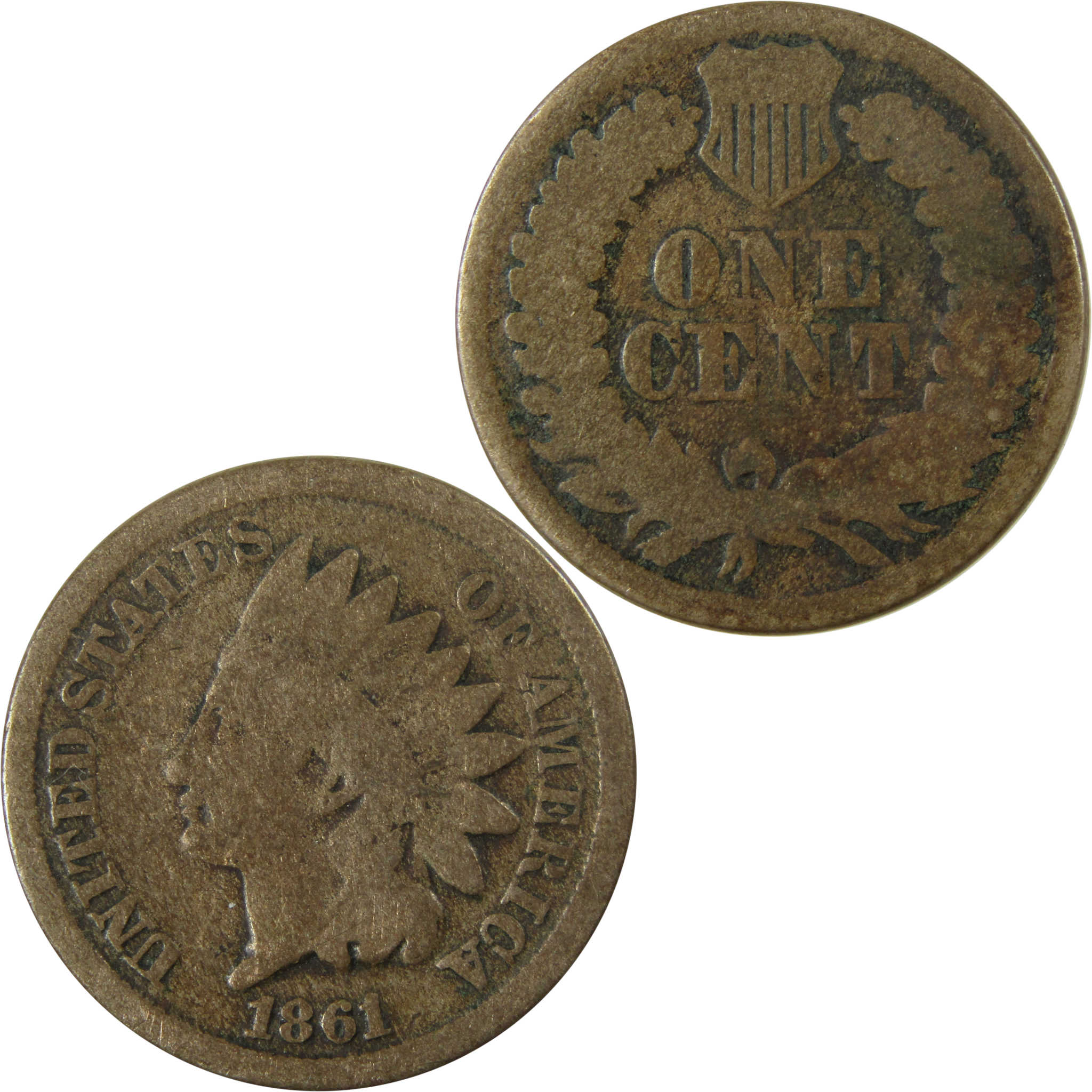 1861 Indian Head Cent G Good Details Penny 1c Coin SKU:CP1177