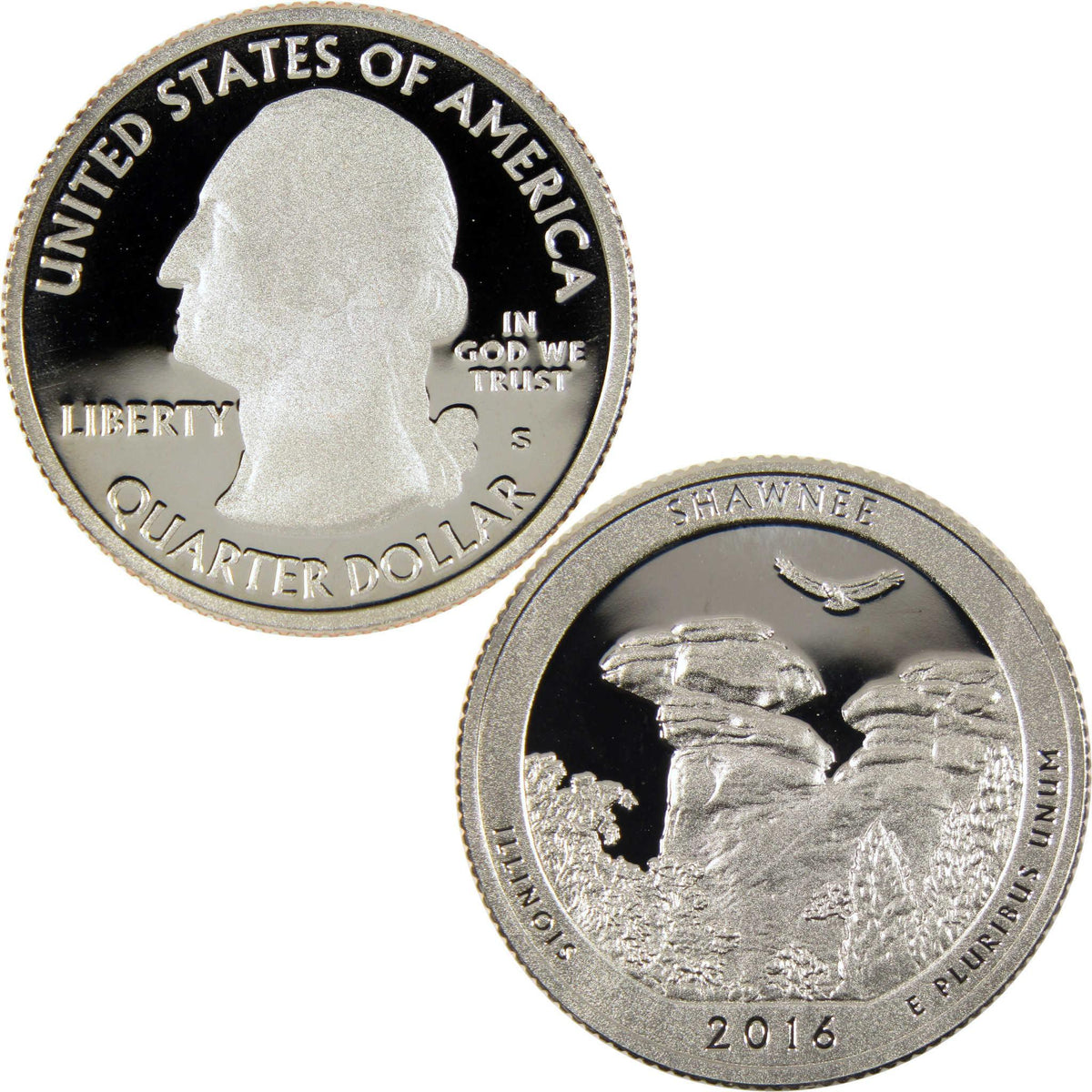 2016 Shawnee National Forest Illinois quarter dollar coin, collectible proof finish