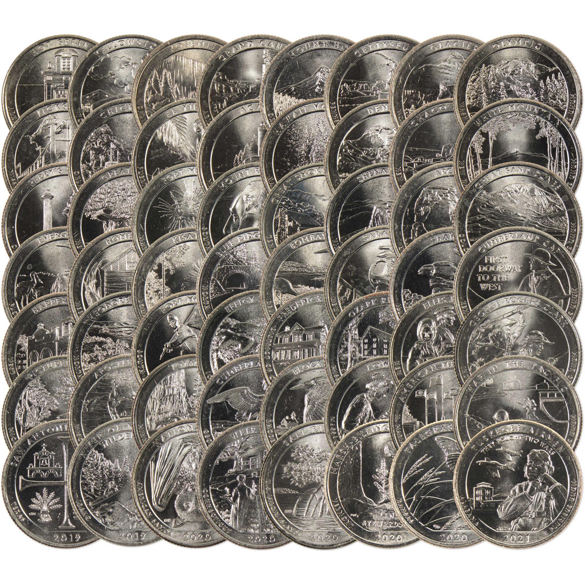 2010-2021 National Park Quarter 56 Coin Set Uncirculated with Folder