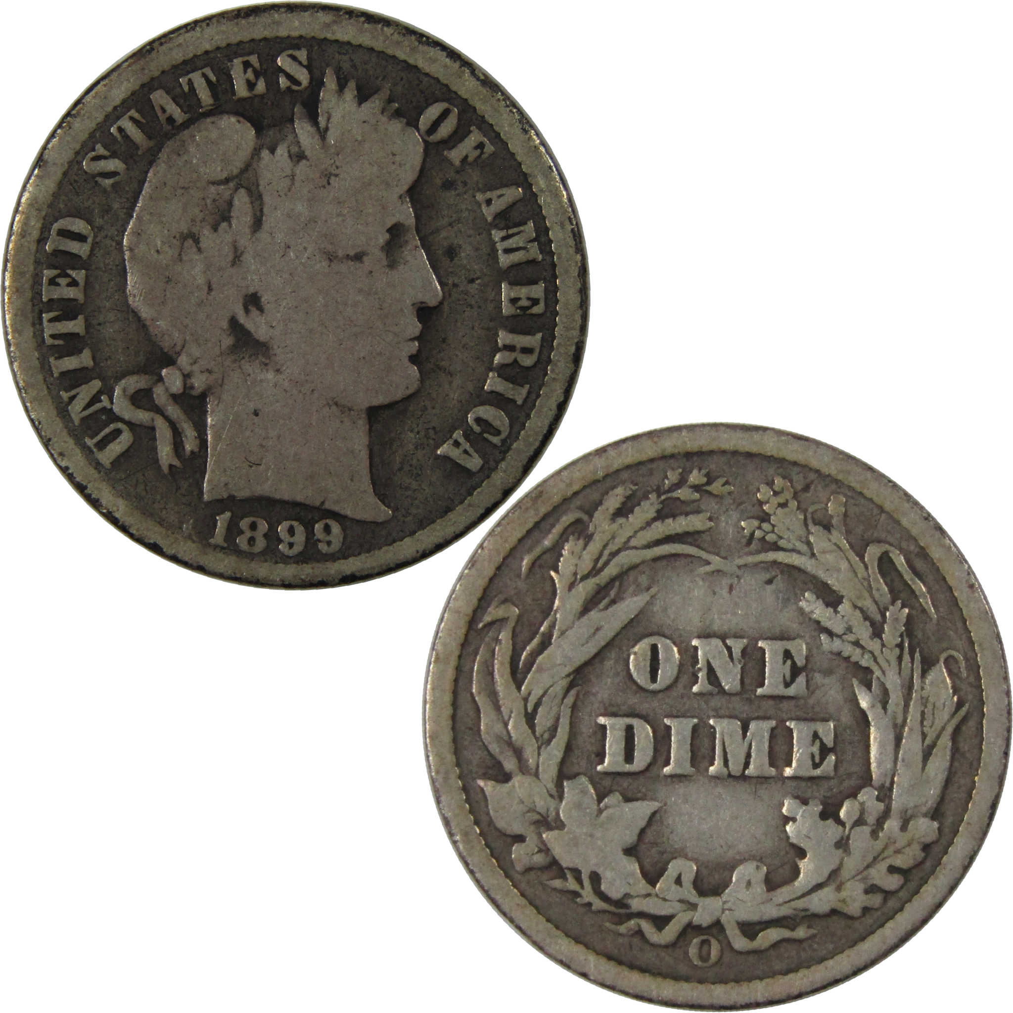 1899 O Barber Dime VG Very Good Silver 10c Coin Collectible SKU:I23723