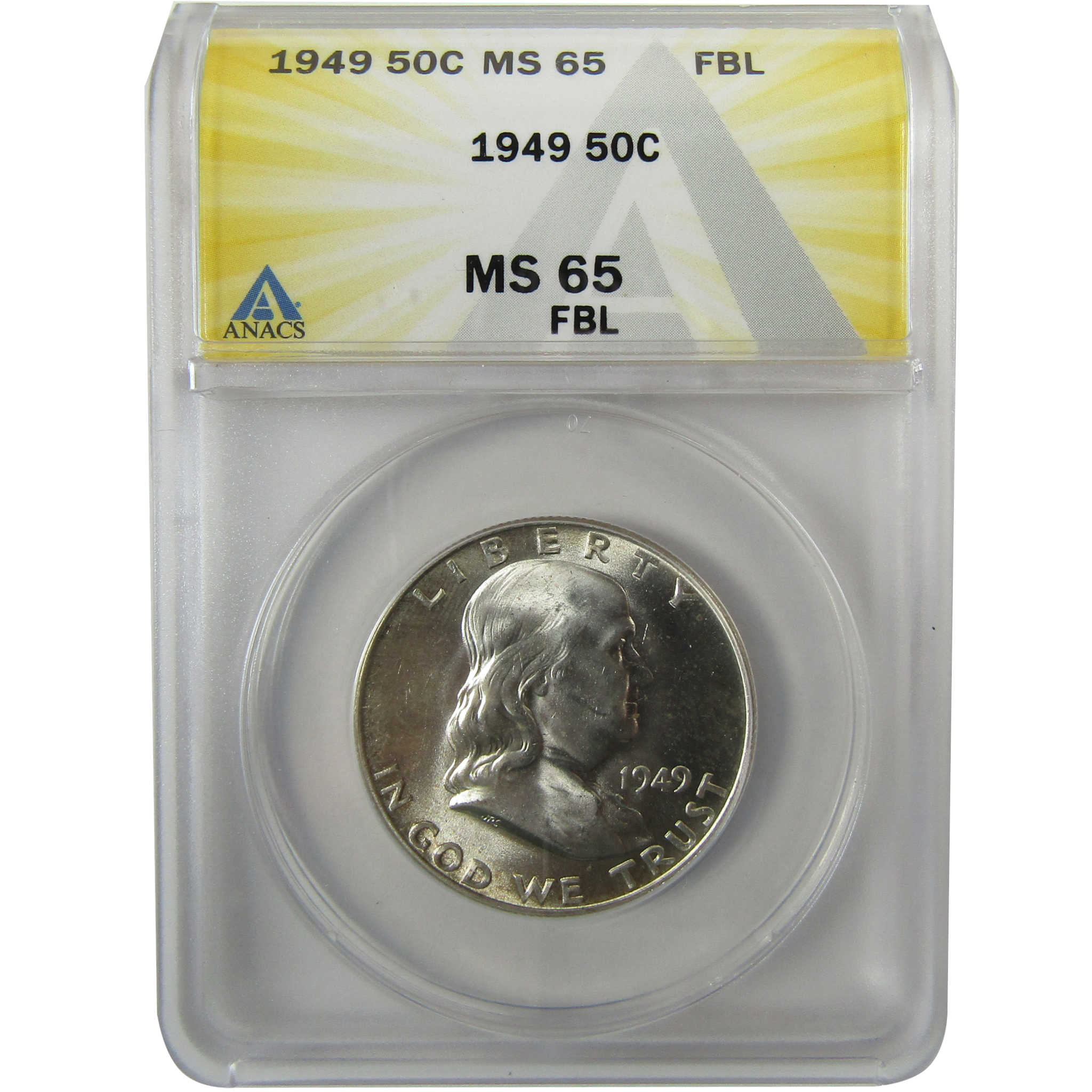 1949 Franklin Silver 50c MS 65 FBL ANACS Uncirculated SKU:I28473