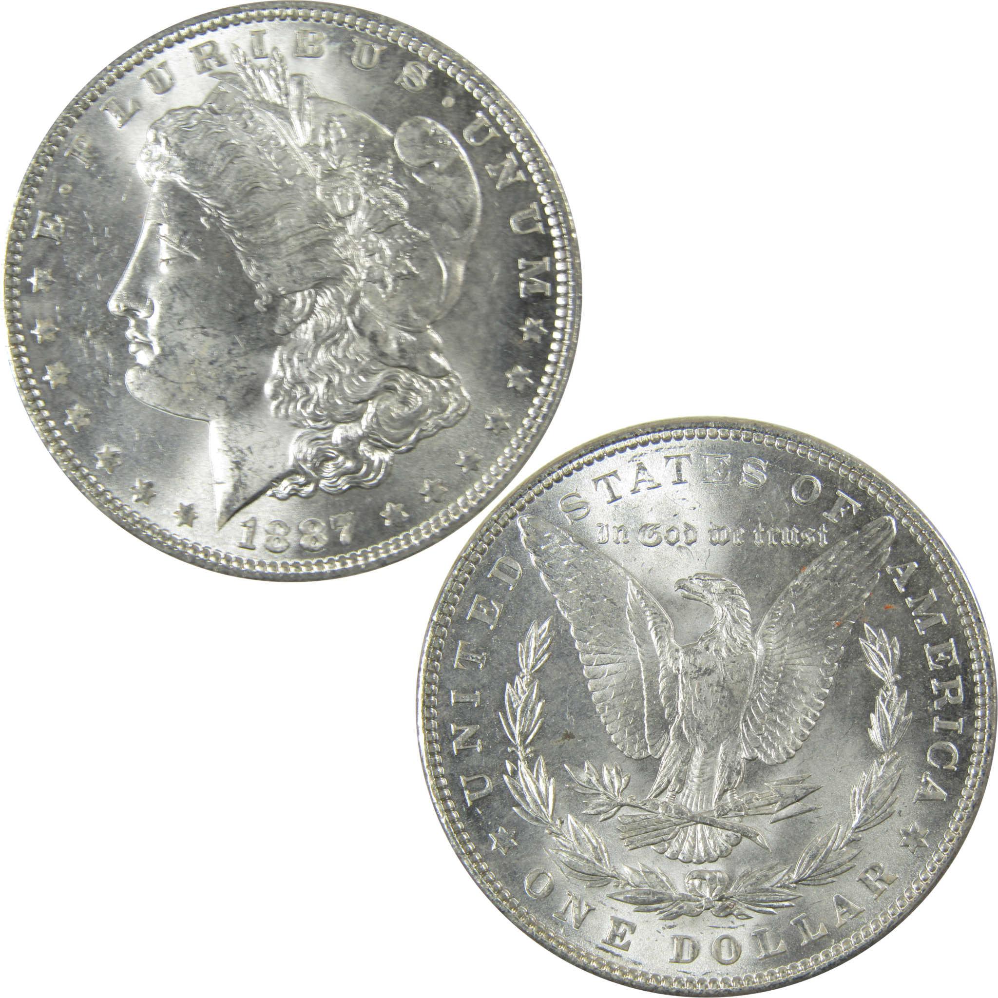 1887 Morgan Silver Dollar Uncirculated Mint State $1 Coin SKU:CP681 - Morgan coin - Morgan silver dollar - Morgan silver dollar for sale - Profile Coins & Collectibles