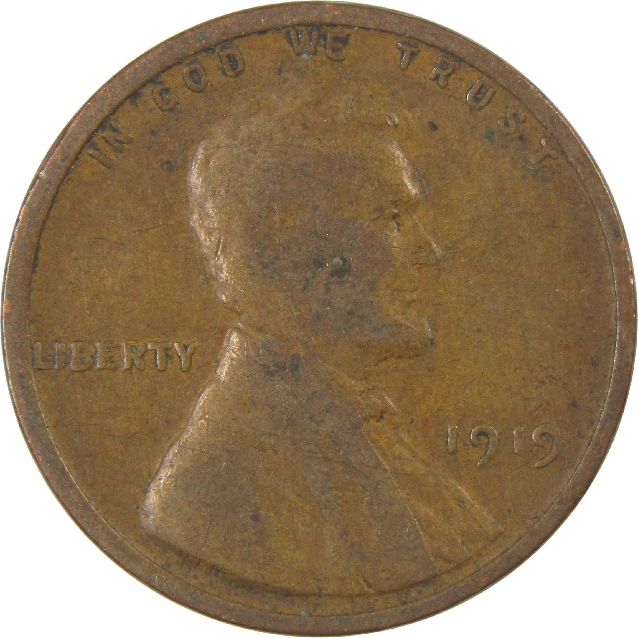 1919 Lincoln Wheat Cent G Good Penny 1c Coin