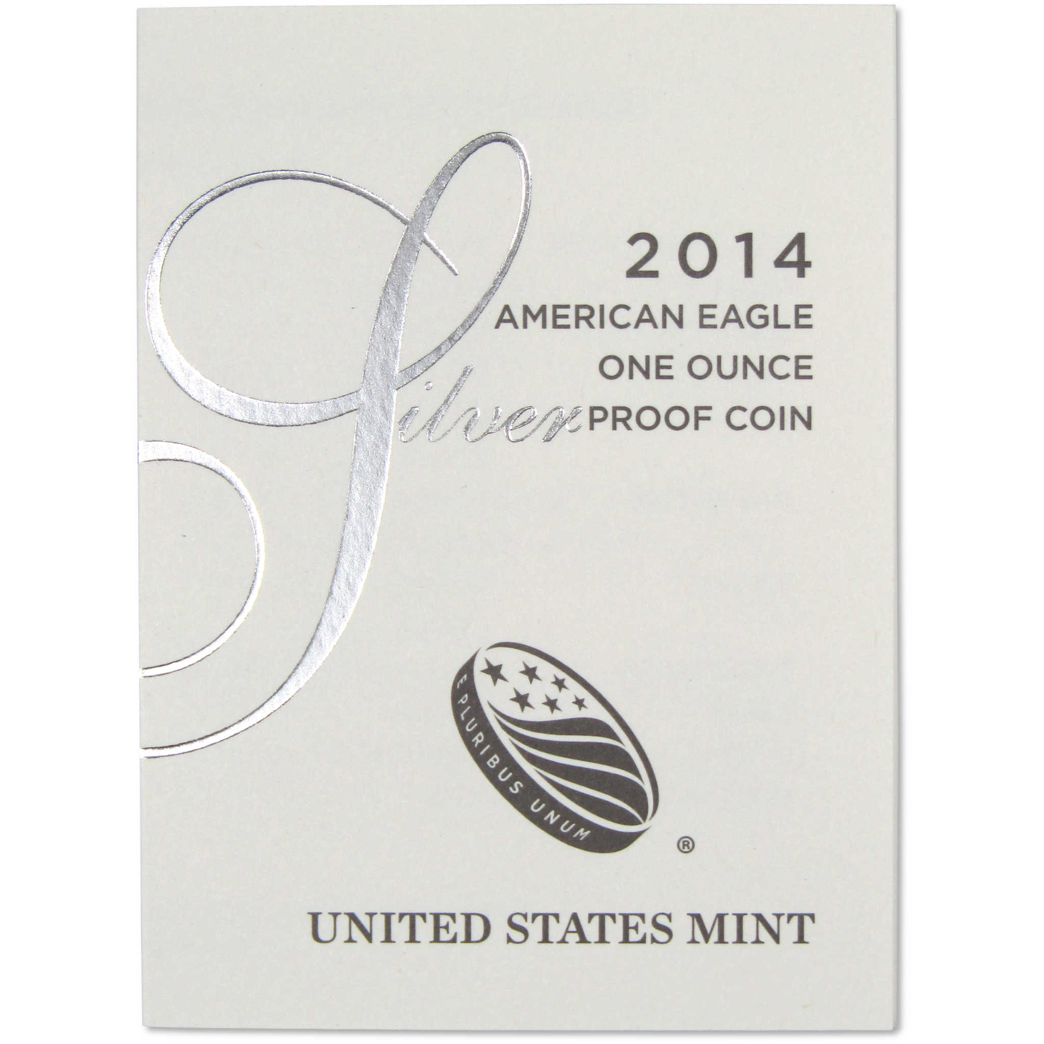 2014 W American Silver Eagle Choice Proof Bullion $1 Coin OGP COA