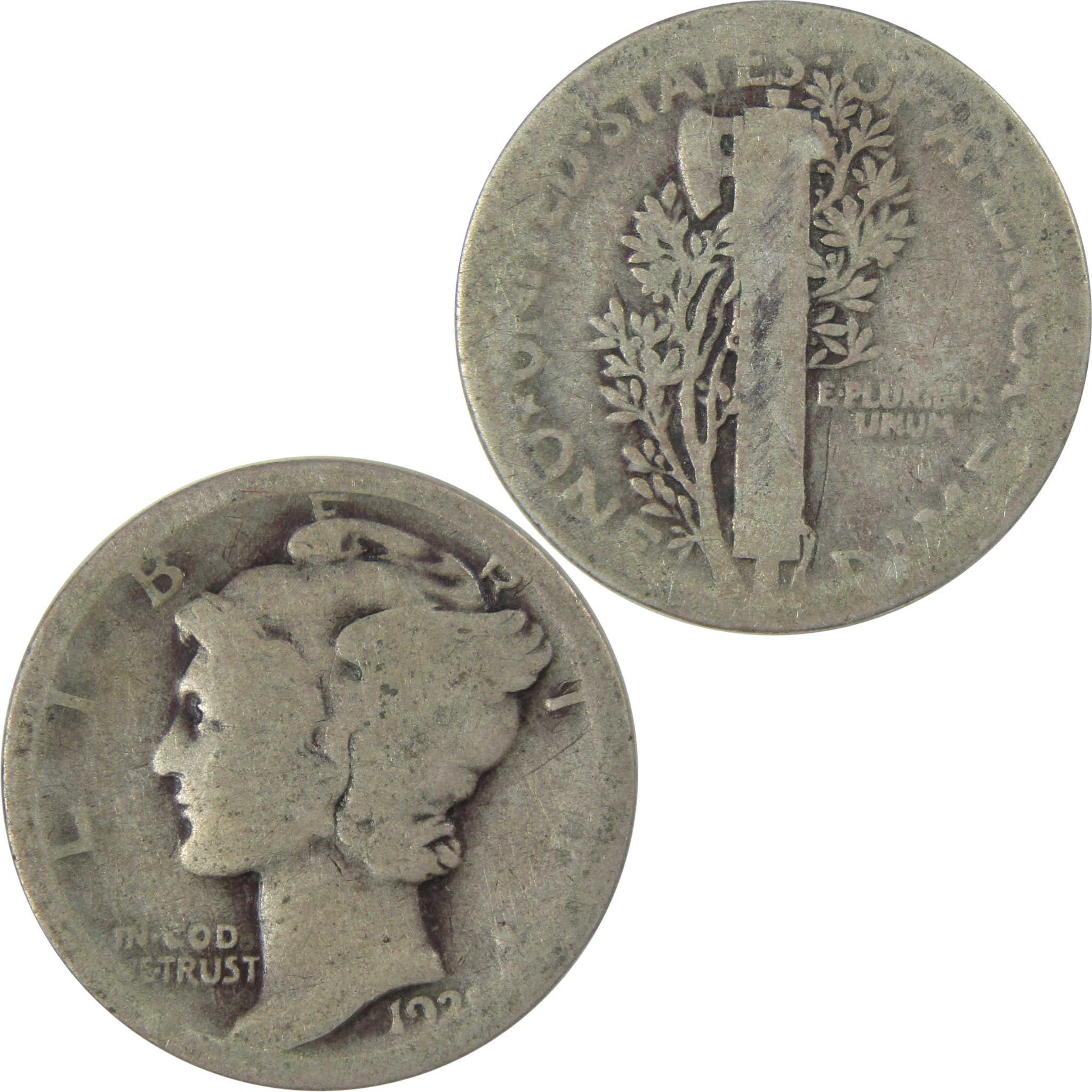 1921 Mercury Silver Dime AG About Good 10c Coin SKU:I23986