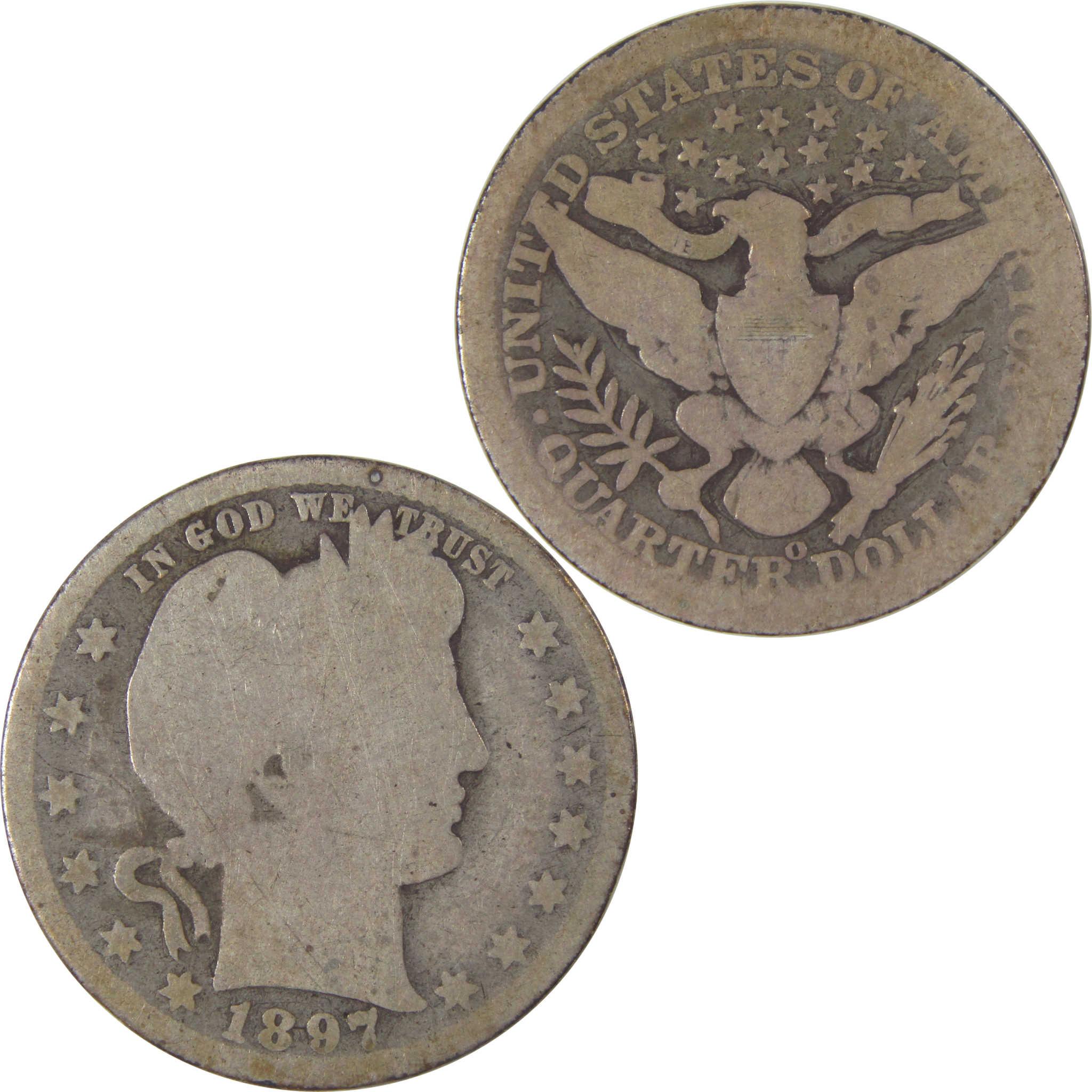 1897 O Barber Quarter AG About Good Silver 25c Coin SKU:I17614