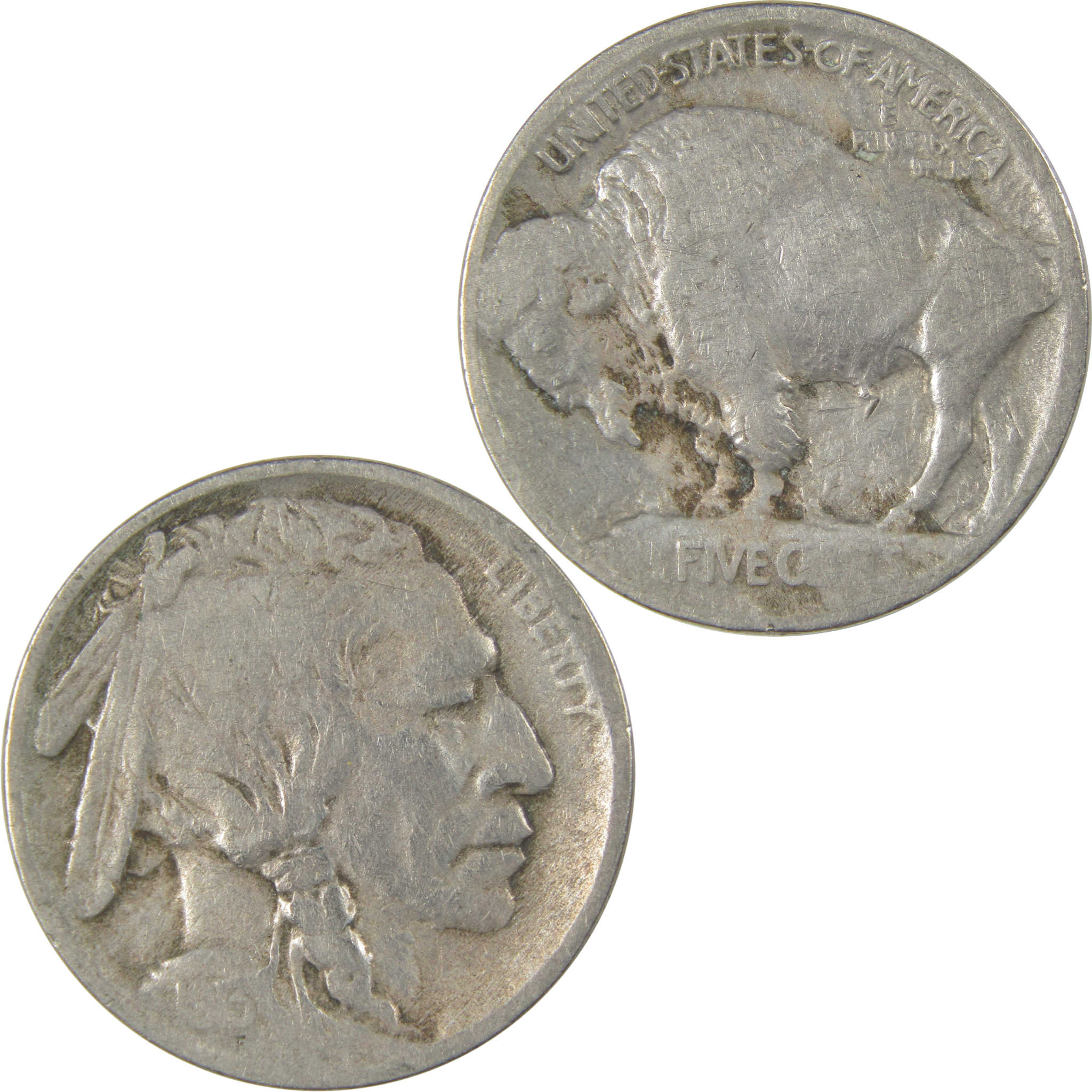 1913 Type 1 Indian Head Buffalo Nickel VG Very Good 5c Coin SKU:I23877