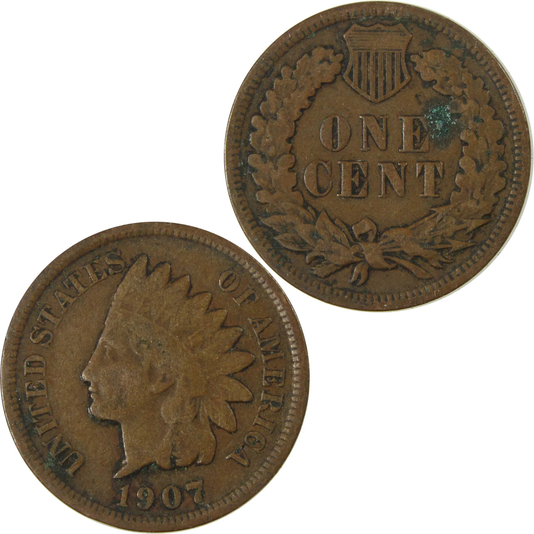1907 Indian Head Cent VG Very Good Penny 1c Coin SKU:I27006