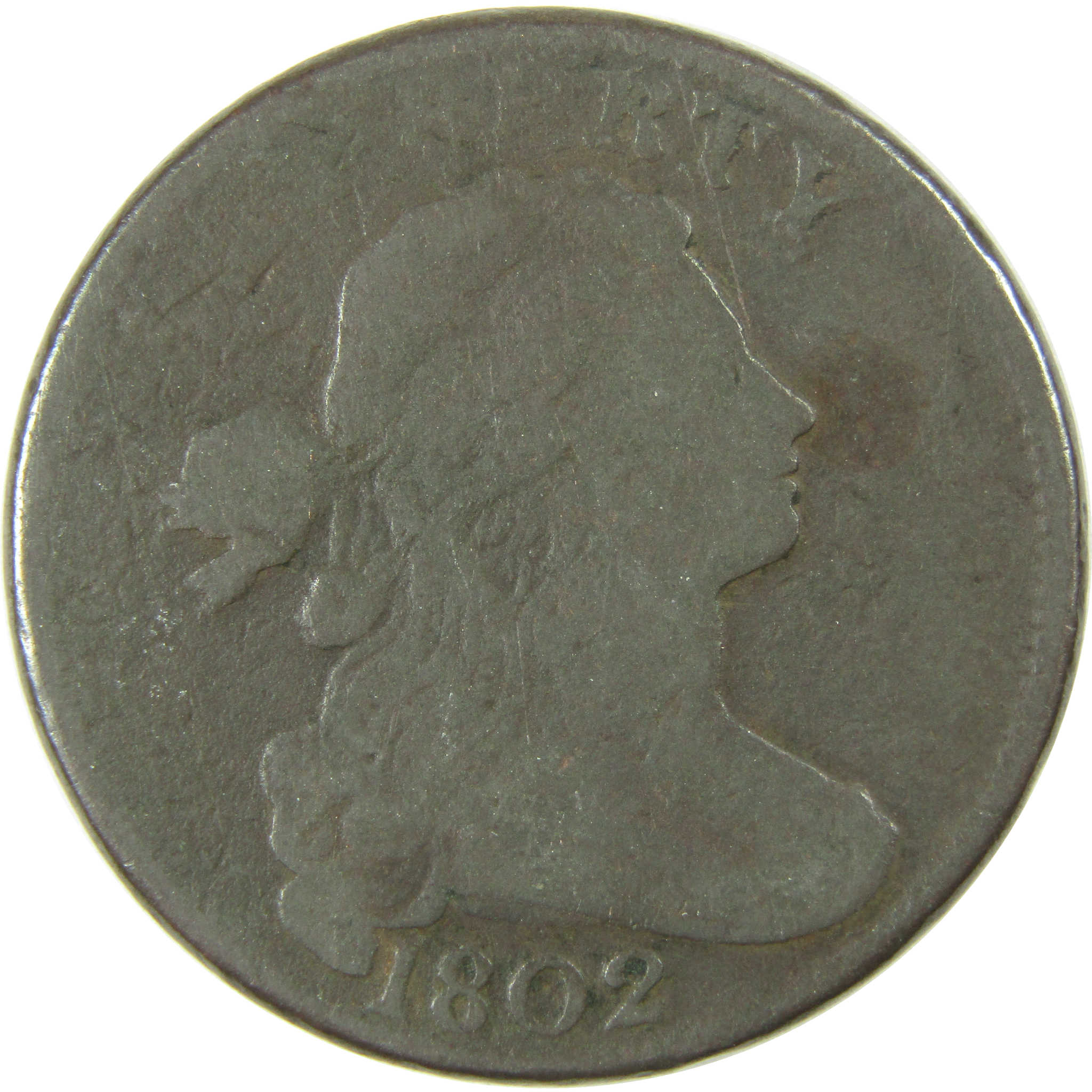 1802 Draped Bust Copper Large Cent G Good Penny 1c Coin SKU:I26424