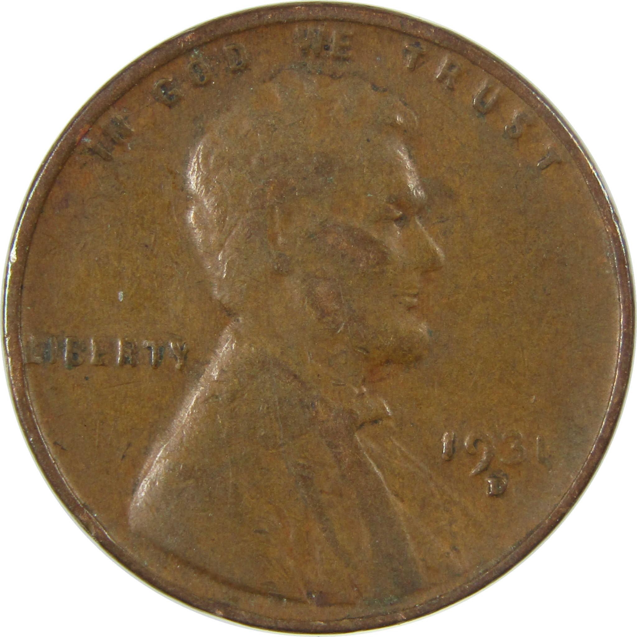 1931 D Lincoln Wheat Cent F Fine Penny 1c Coin Collectible SKU:I26794