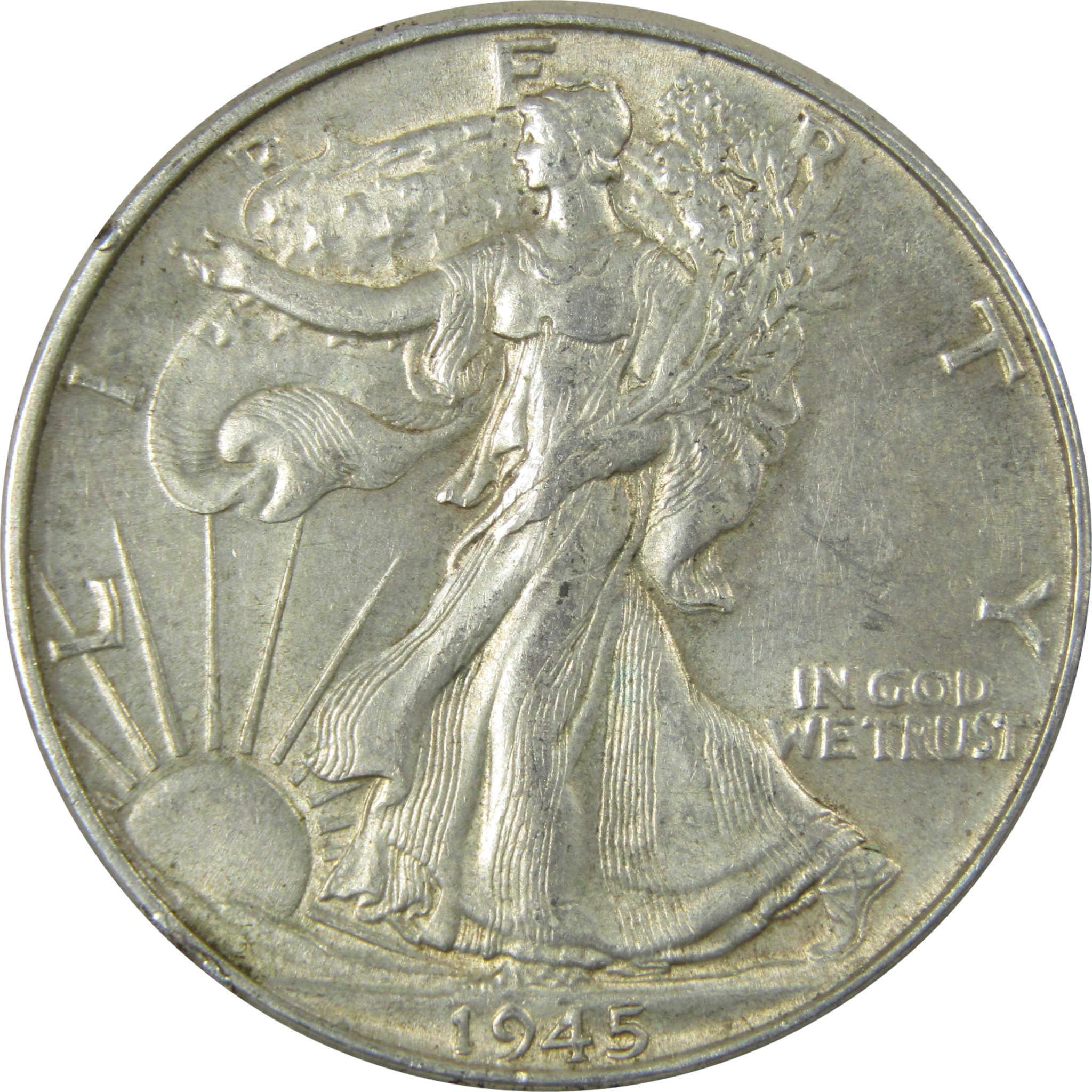 1945 Liberty Walking Silver 50cAU About Uncirculated SKU:CP539