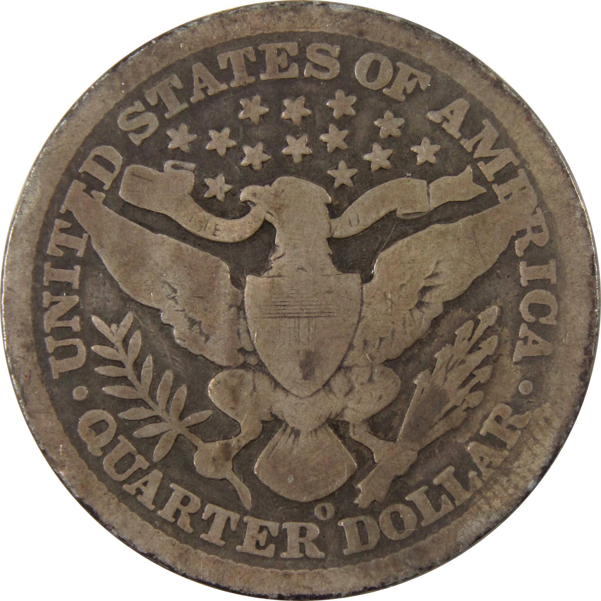 1897 O Barber Quarter G Good 90% Silver 25c Coin SKU:I9965