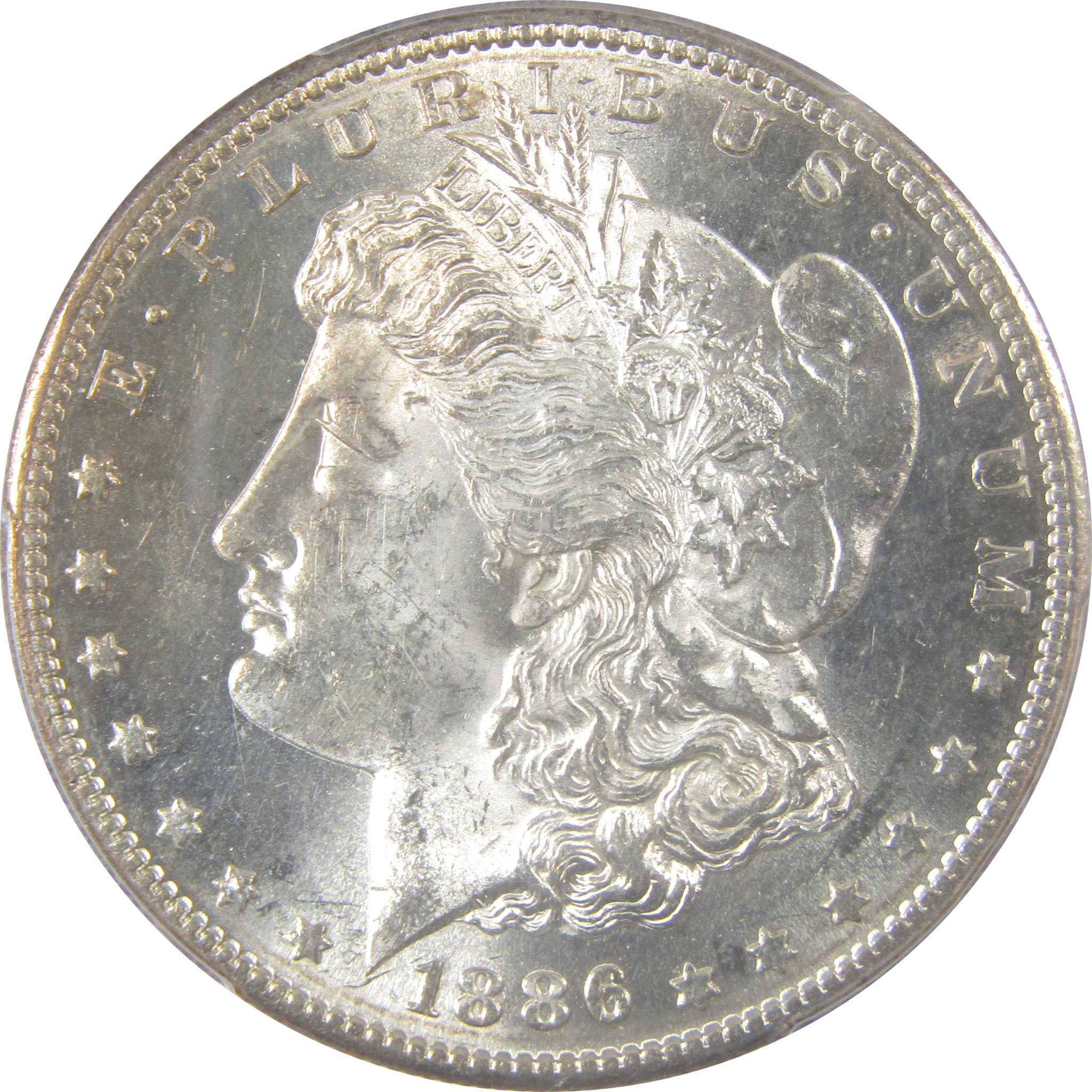 1886 S Morgan Silver Dollar MS 63 PCGS Uncirculated $1 Coin SKU:I24099
