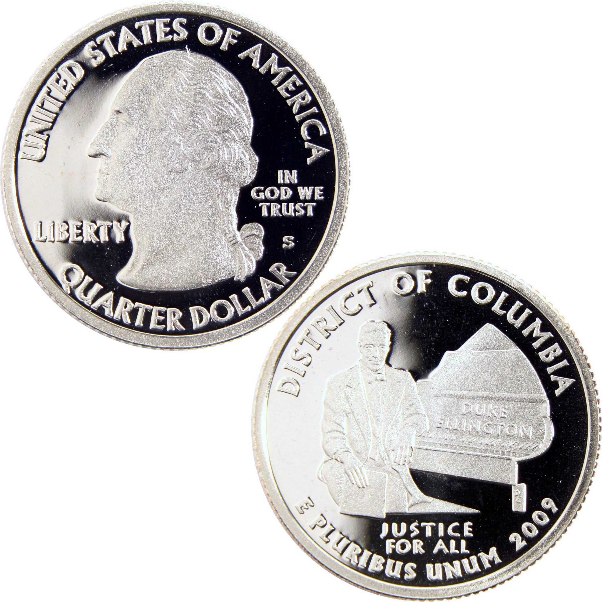 District of Columbia 2009 quarter, Duke Ellington design, collectible US coin