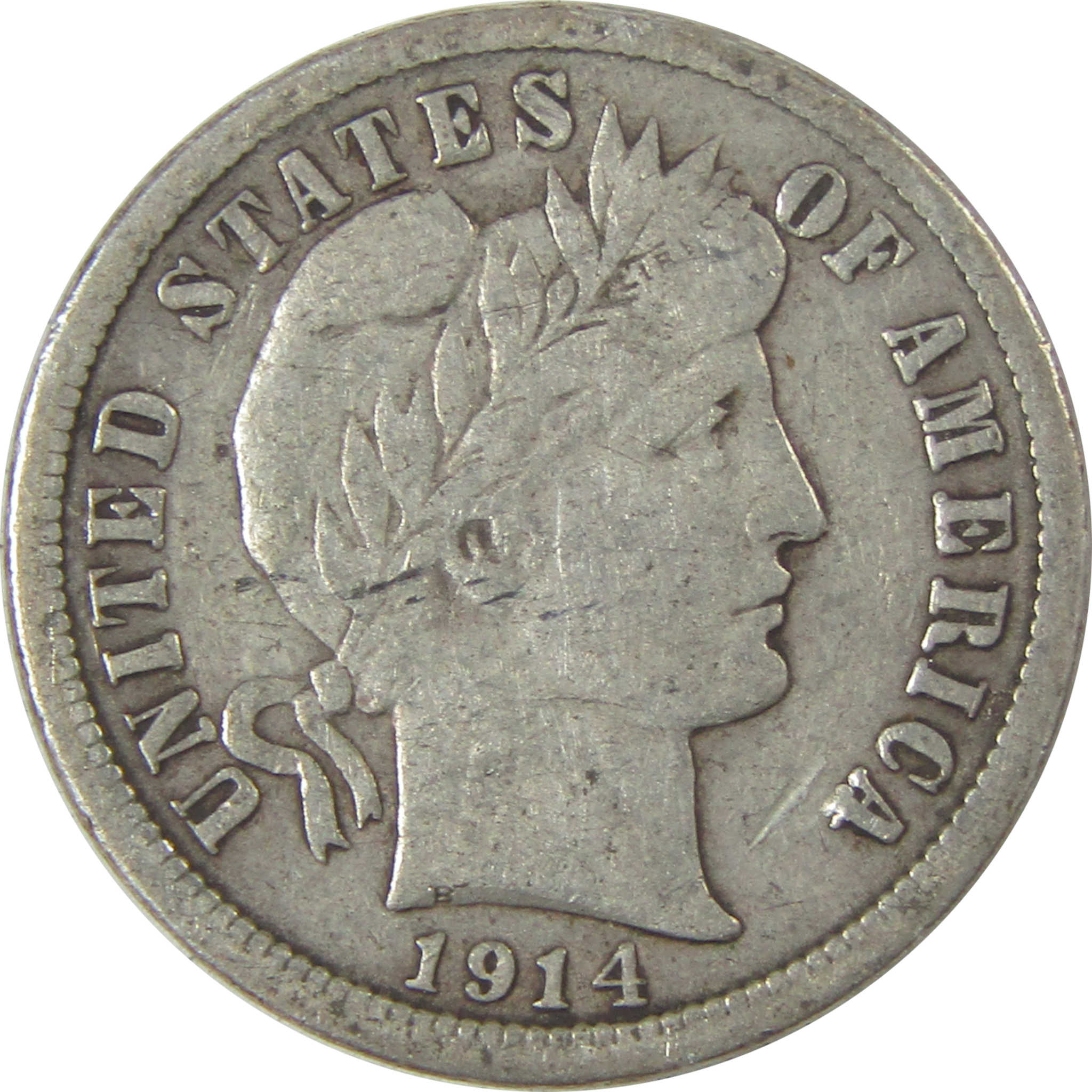 1914 Barber Dime VF Very Fine Silver 10c Coin SKU:I21118
