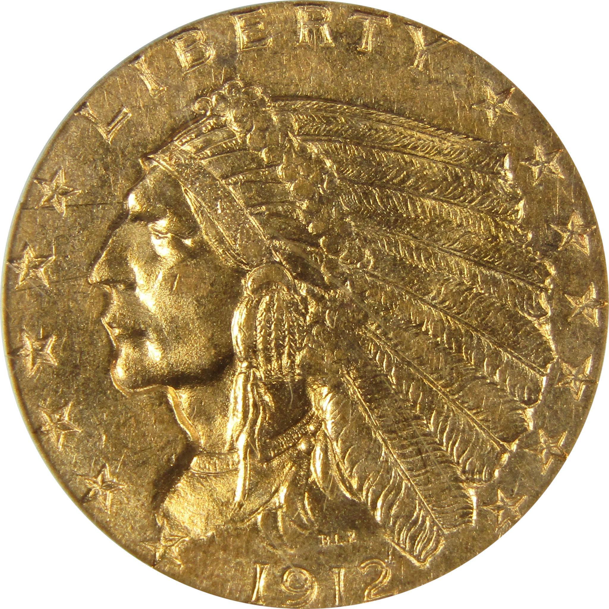 1912 Indian Head Gold Quarter Eagle MS 63 PCGS Uncirculated SKU:CP326