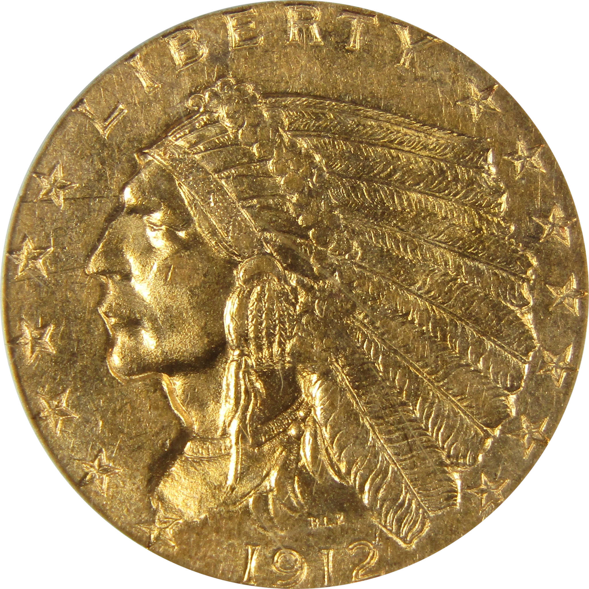 1912 Indian Head Gold Quarter Eagle MS 63 PCGS Uncirculated SKU:CP326