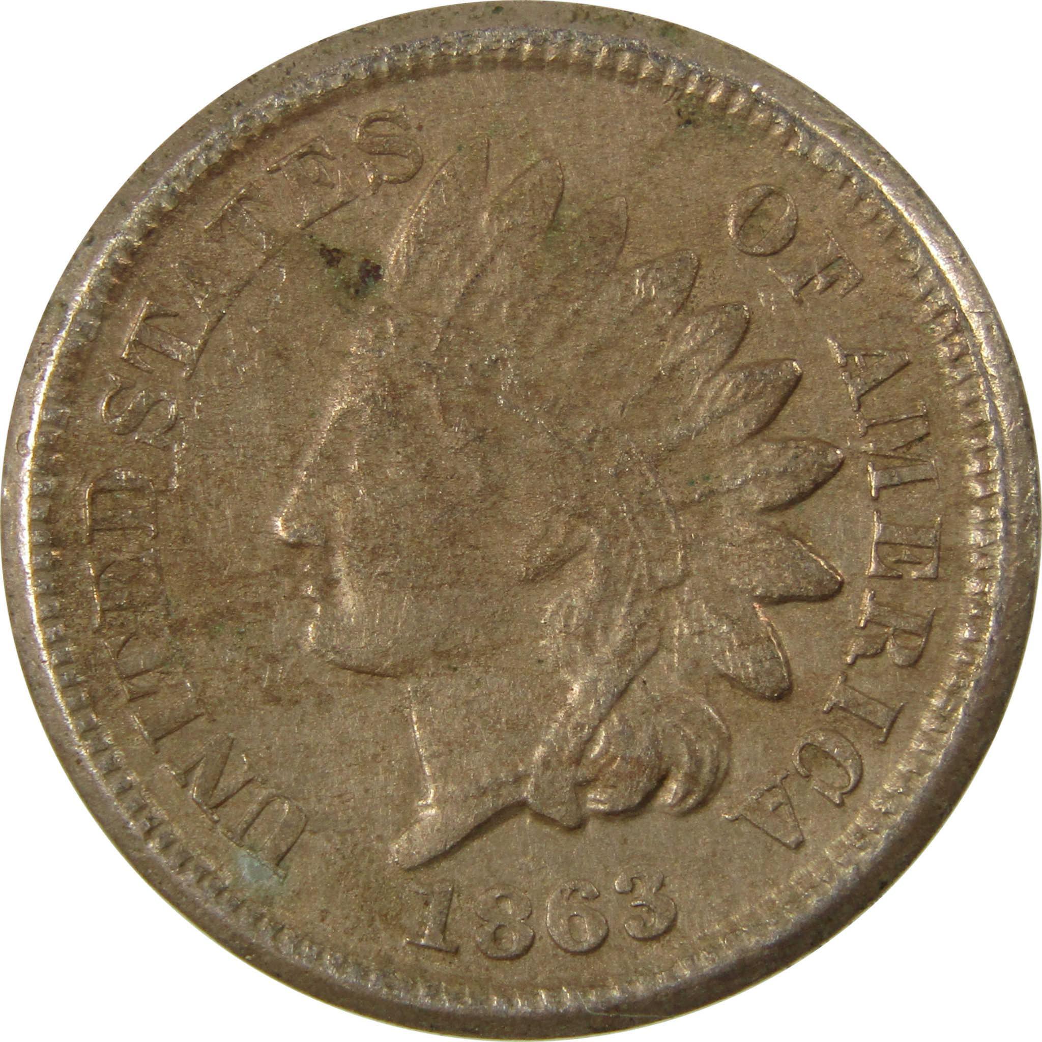 1863 Indian Head Cent XF EF Extremely Fine Details Penny SKU:CP1180