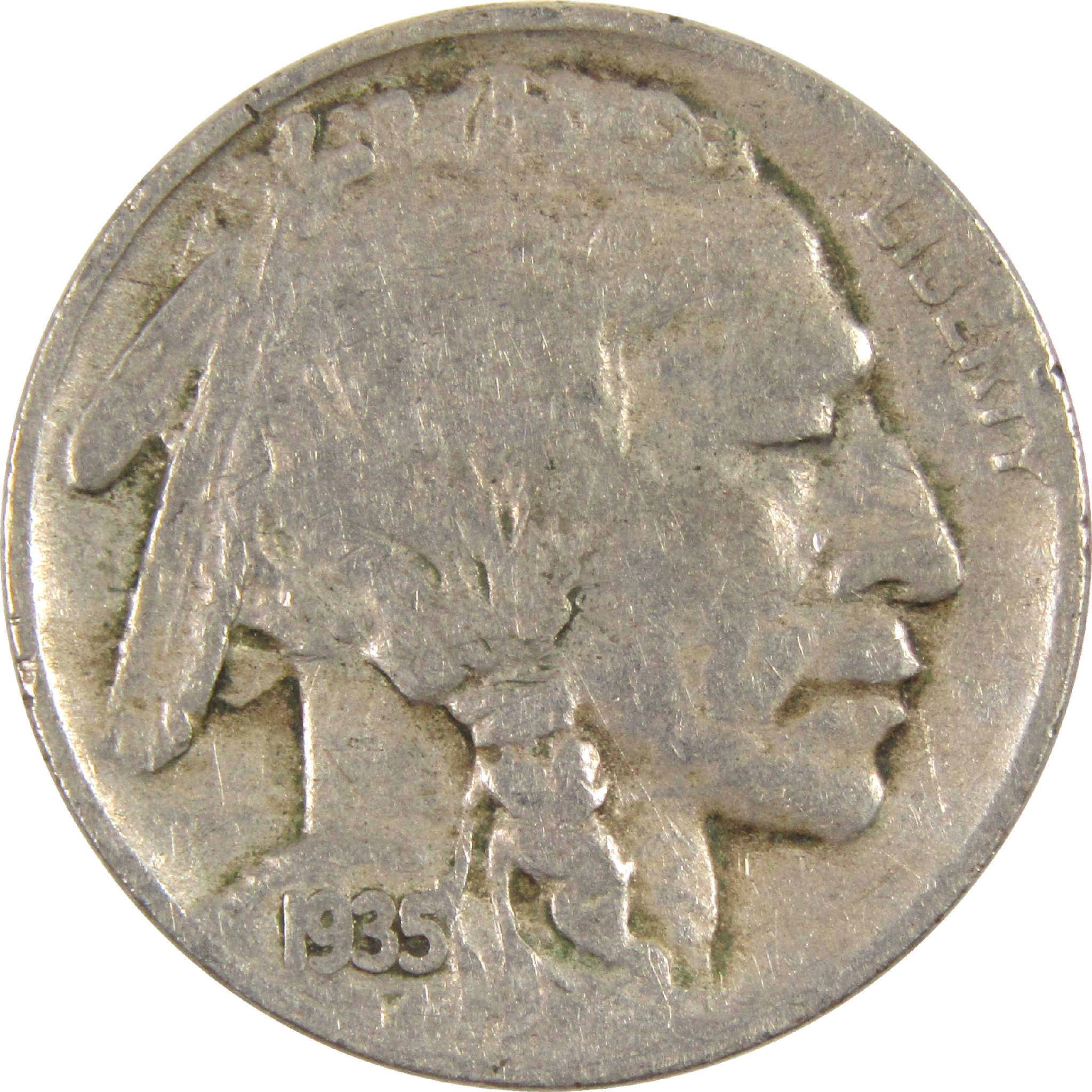 1935 D Indian Head Buffalo Nickel VG Very Good 5c Coin