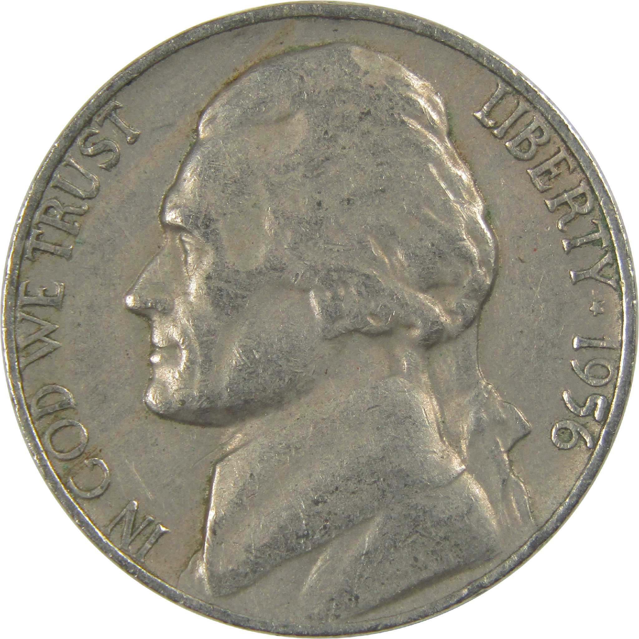 1956 Jefferson Nickel Circulated 5c Coin Collectible